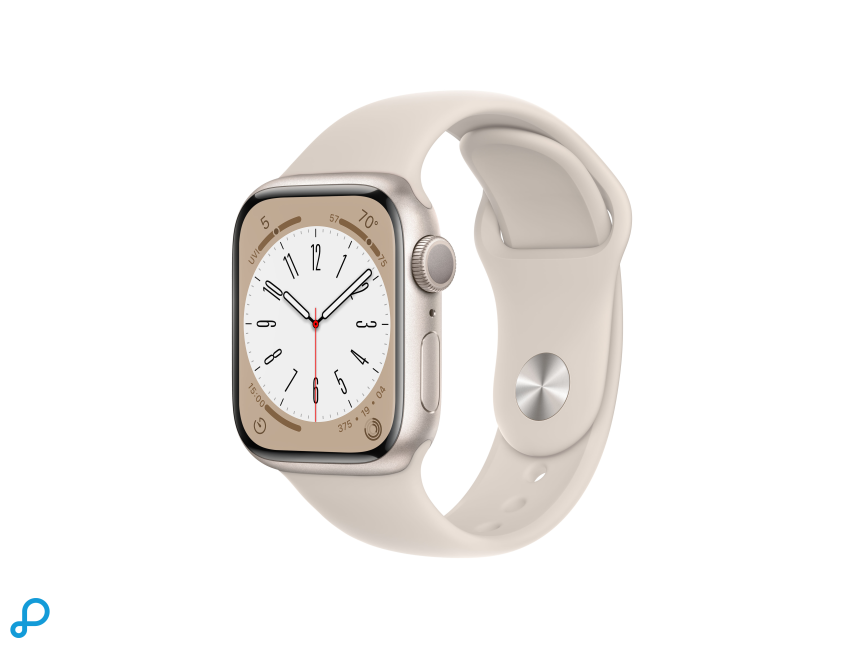 Apple Watch Series 8 GPS 41mm Sterrenlicht Aluminium Case met Sterrenlicht Sport Band - Regular