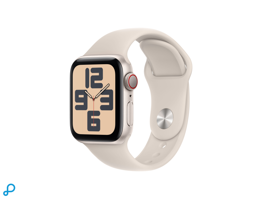 Apple Watch SE GPS + Cellular 40mm Sterrenlicht Aluminium Case met Sterrenlicht Sport Band - S/M