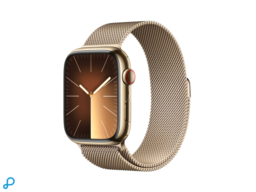 Apple Watch Series 9 GPS + Cellular 45mm Gold Stainless Steel Case with Gold Milanese Loop