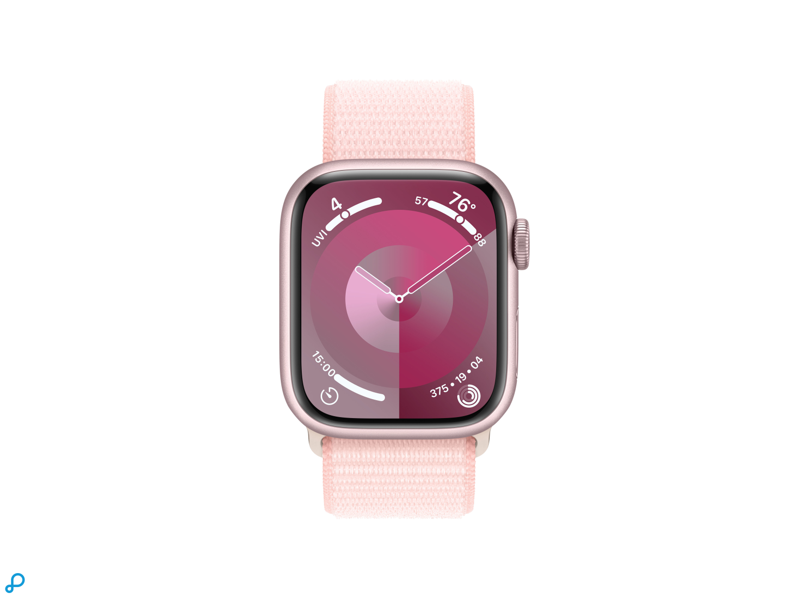 Apple Watch Series 9 GPS + Cellular 41mm Pink Aluminium Case with Light Pink Sport Loop-1