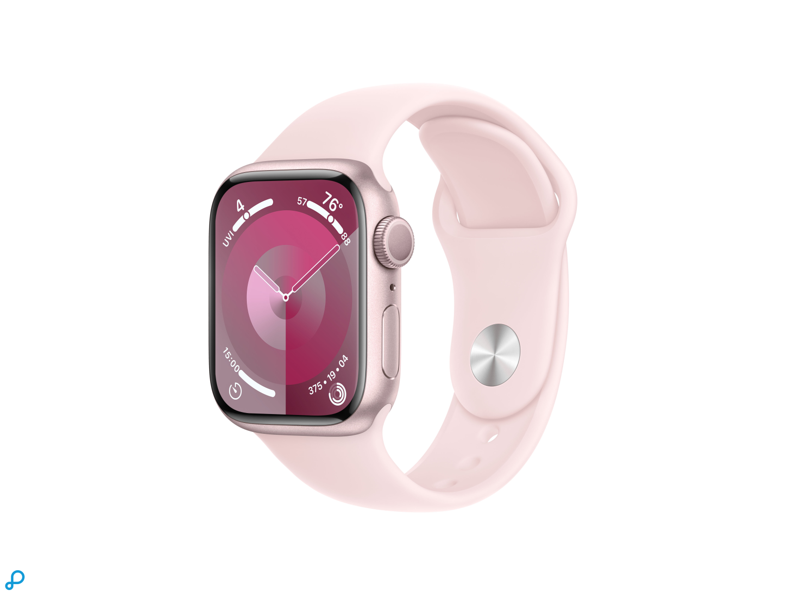 Apple Watch Series 9 GPS 41mm Pink Aluminium Case with Light Pink Sport Band - M/L-0