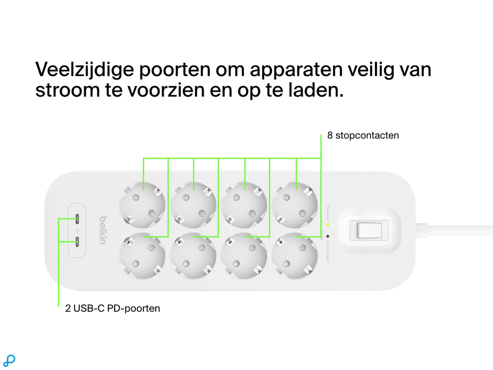 Belkin Surge Protection with USB C 8 Outlet Dual USB C 30w PD-1