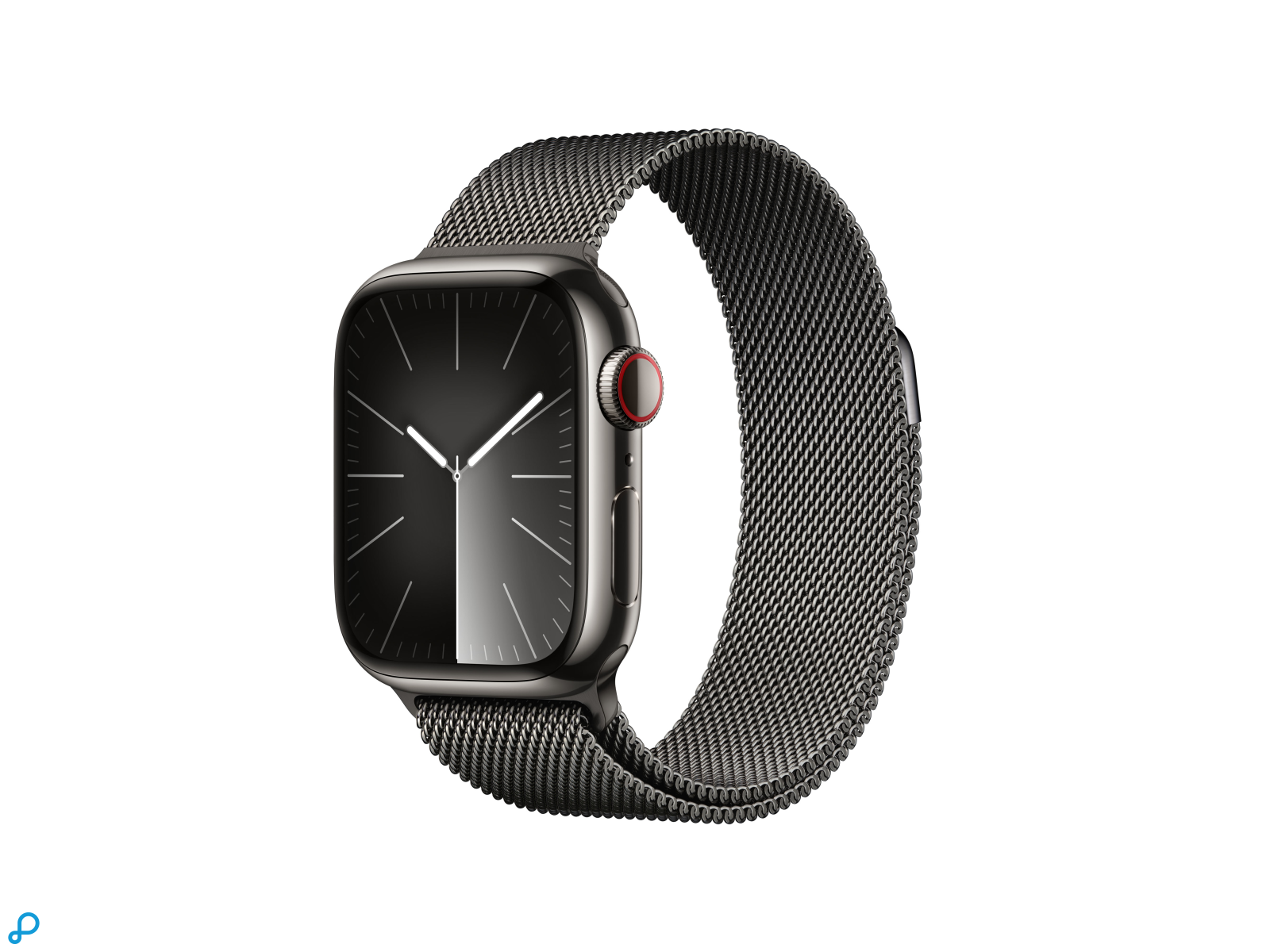 Apple Watch Series 9 GPS + Cellular 41mm Graphite Stainless Steel Case with Graphite Milanese Loop-0