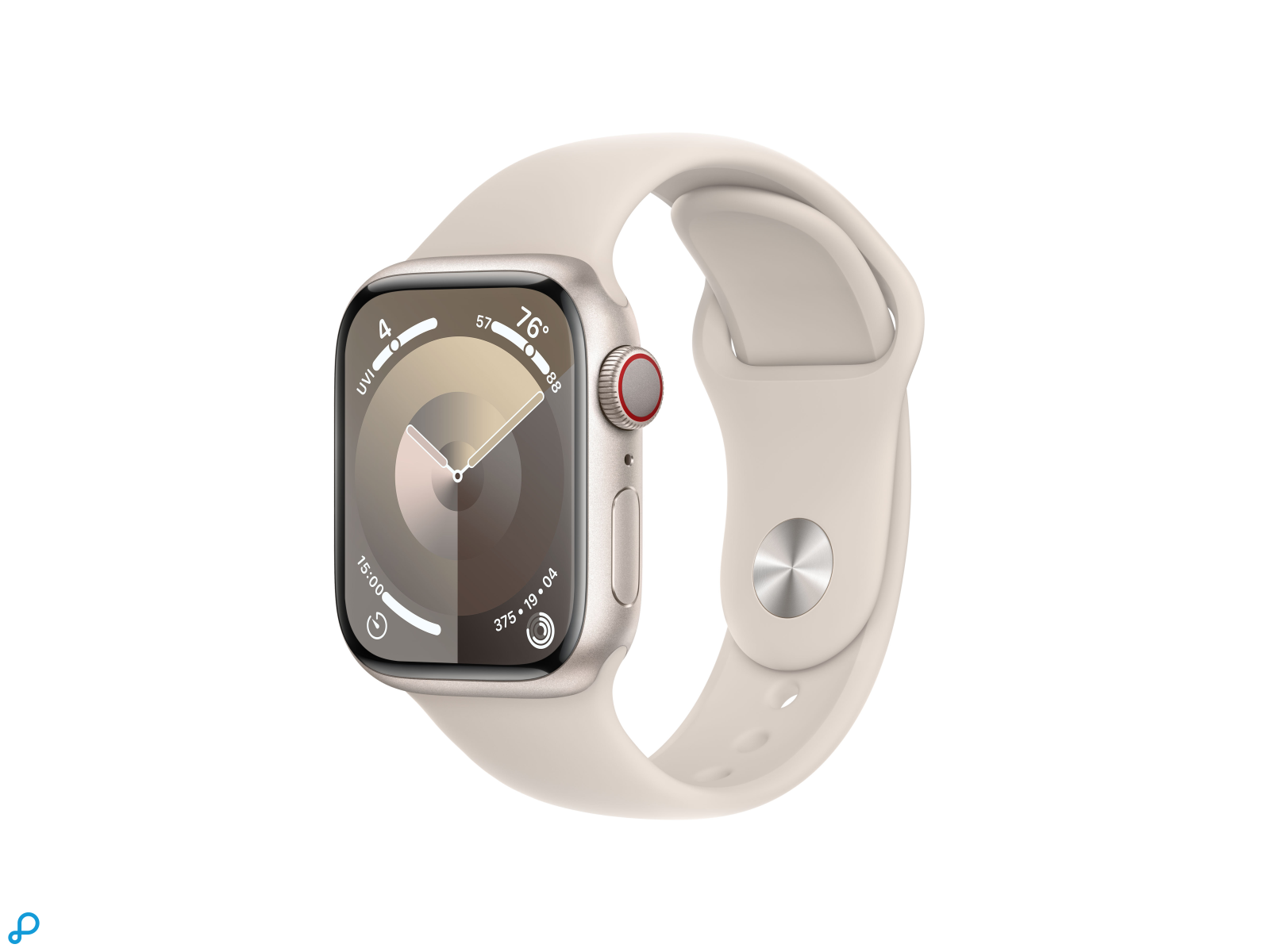 Apple Watch Series 9 GPS + Cellular 41mm Sterlicht Aluminium Kast met Sterlicht Sportband - S/M-0