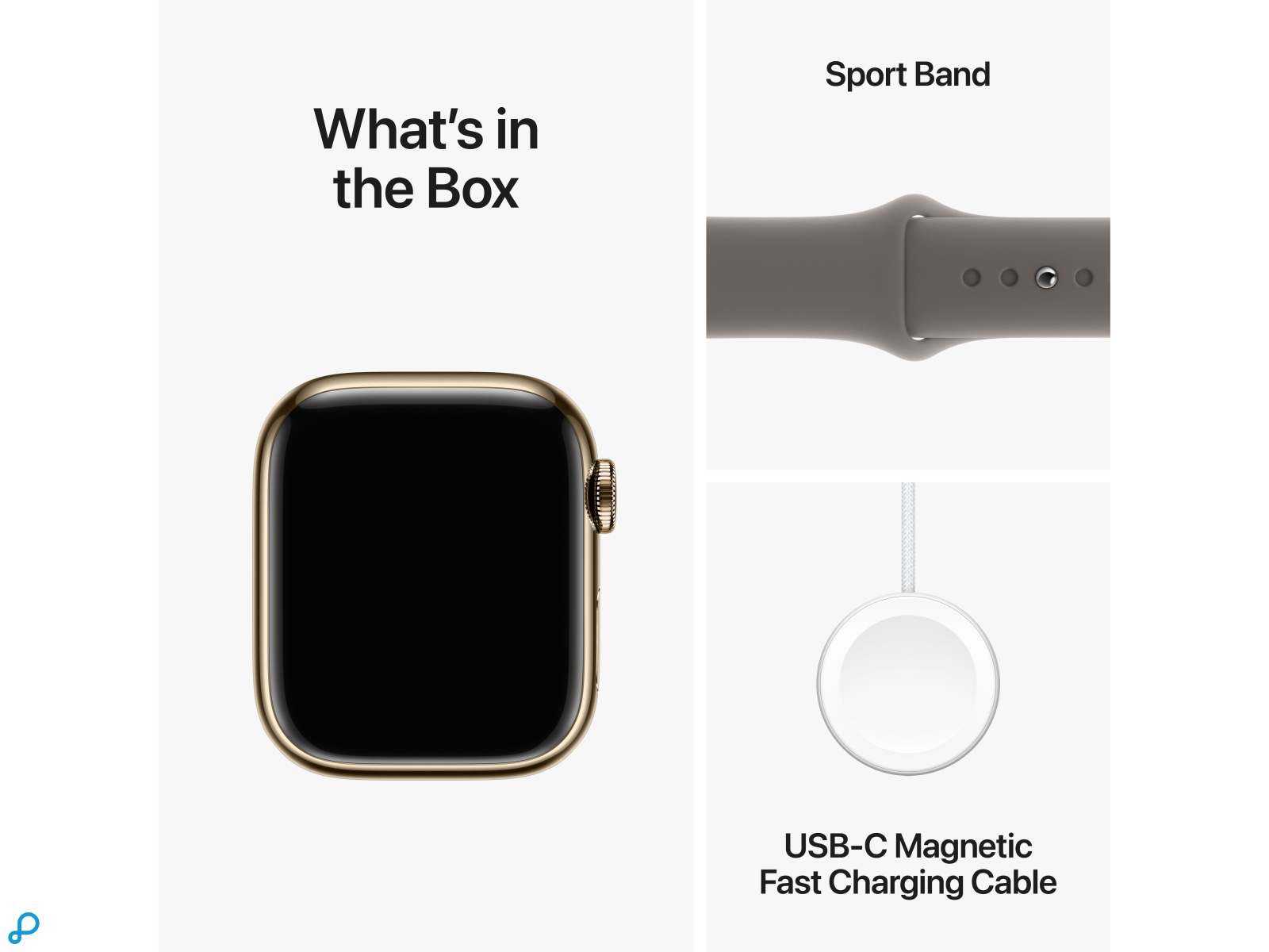 Apple Watch Series 9 GPS + Cellular 41mm Gold Stainless Steel Case with Clay Sport Band - S/M-7