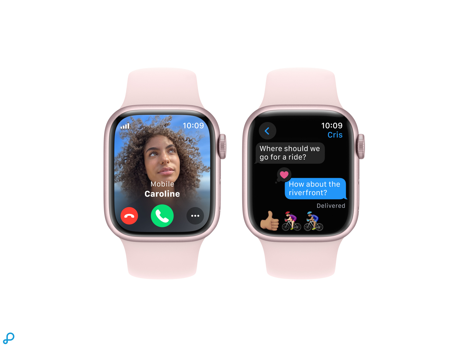 Apple Watch Series 9 GPS + Cellular 41mm Roze Aluminium Kast met Lichtroze Sportband - S/M-3