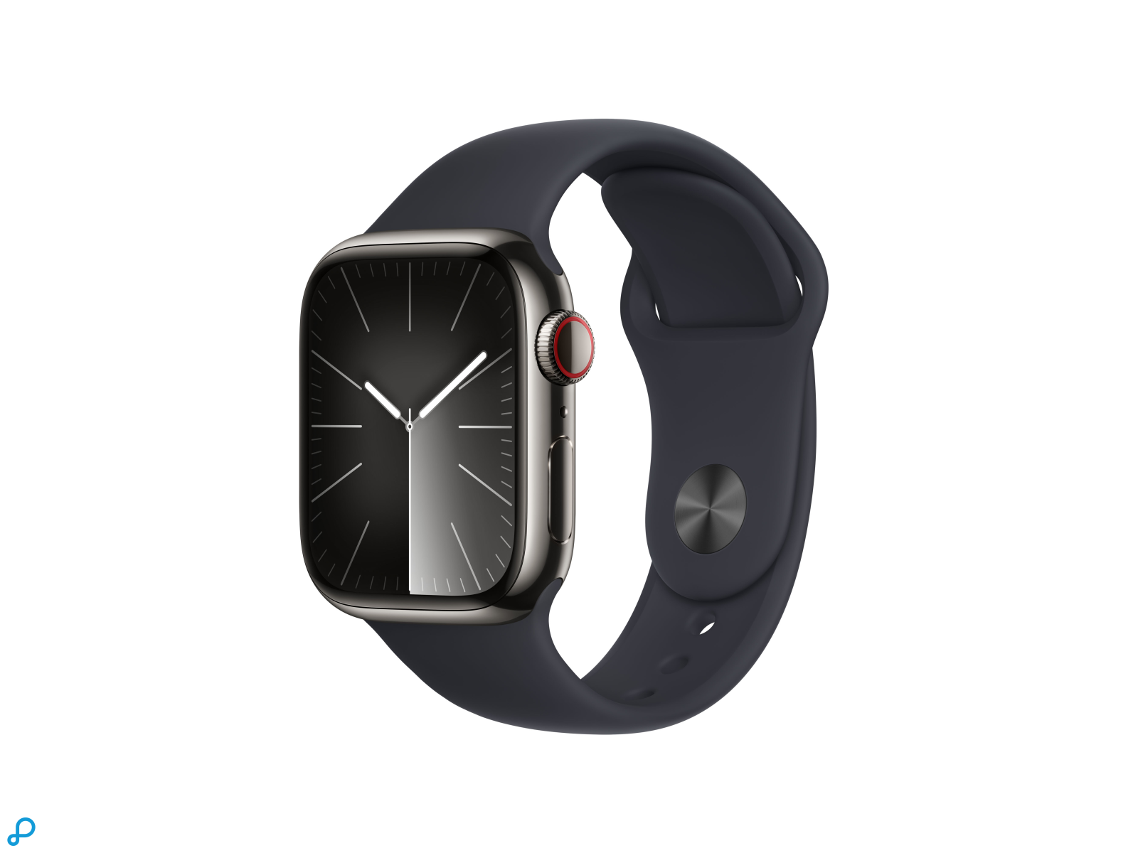 Apple Watch Series 9 GPS + Cellular 41mm Graphite Stainless Steel Case with Midnight Sport Band - M/L-0