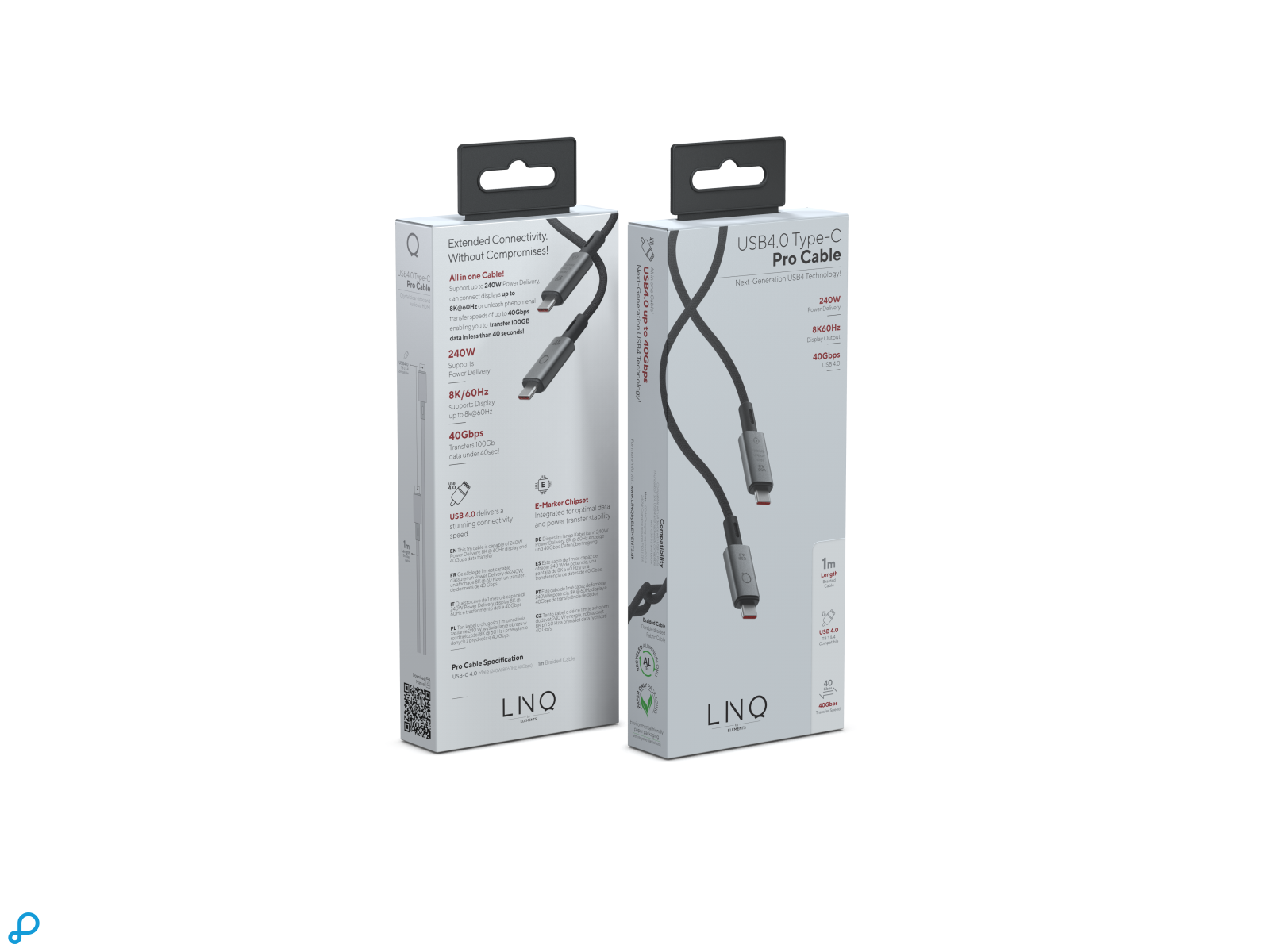 LINQ USB4 to USB4 PRO Cable -1.0m Spacegrey-2