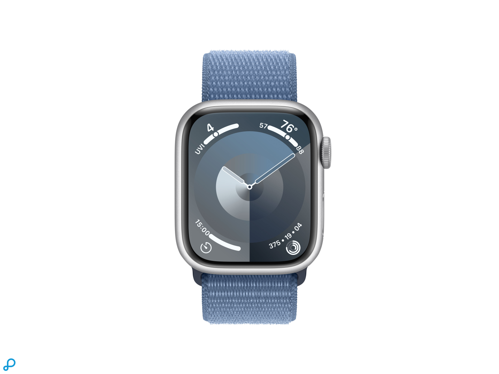 Apple Watch Series 9 GPS 41mm Zilver Aluminium Kast met Winter Blauwe Sportlus-1