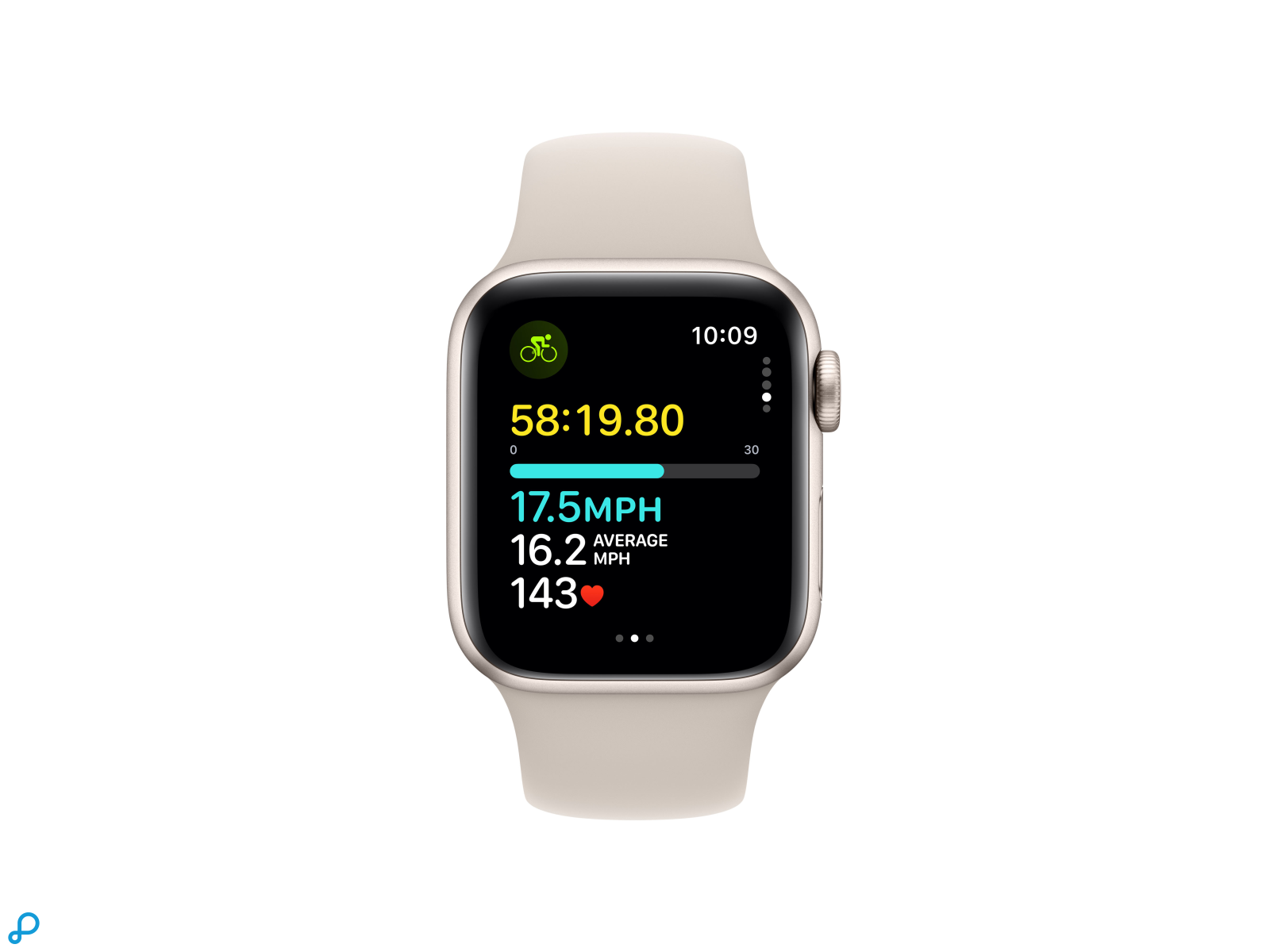 Apple Watch SE GPS + Cellular 40mm Sterrenlicht Aluminium Case met Sterrenlicht Sport Band - M/L-5