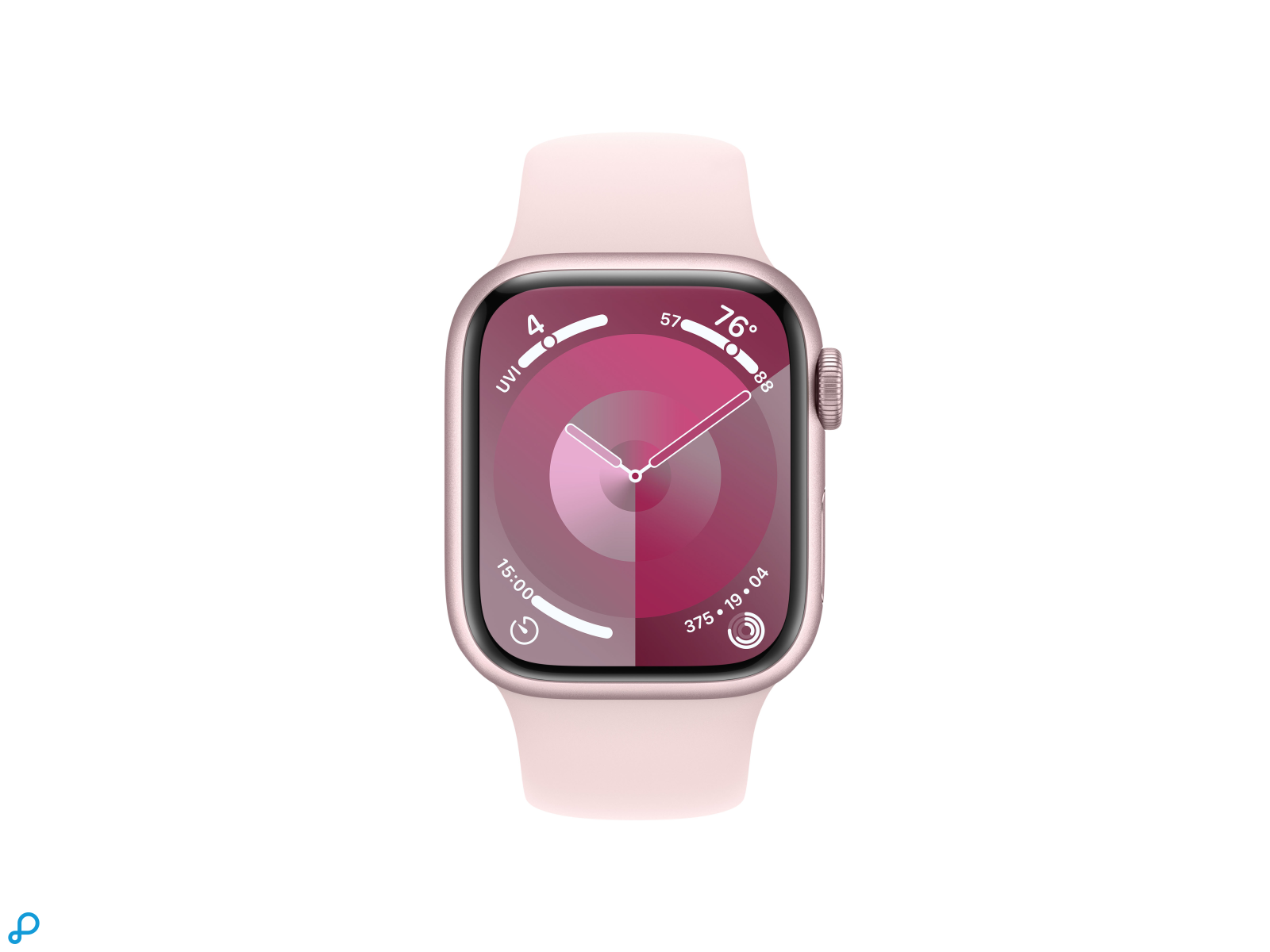 Apple Watch Series 9 GPS 41mm Pink Aluminium Case with Light Pink Sport Band - S/M-1