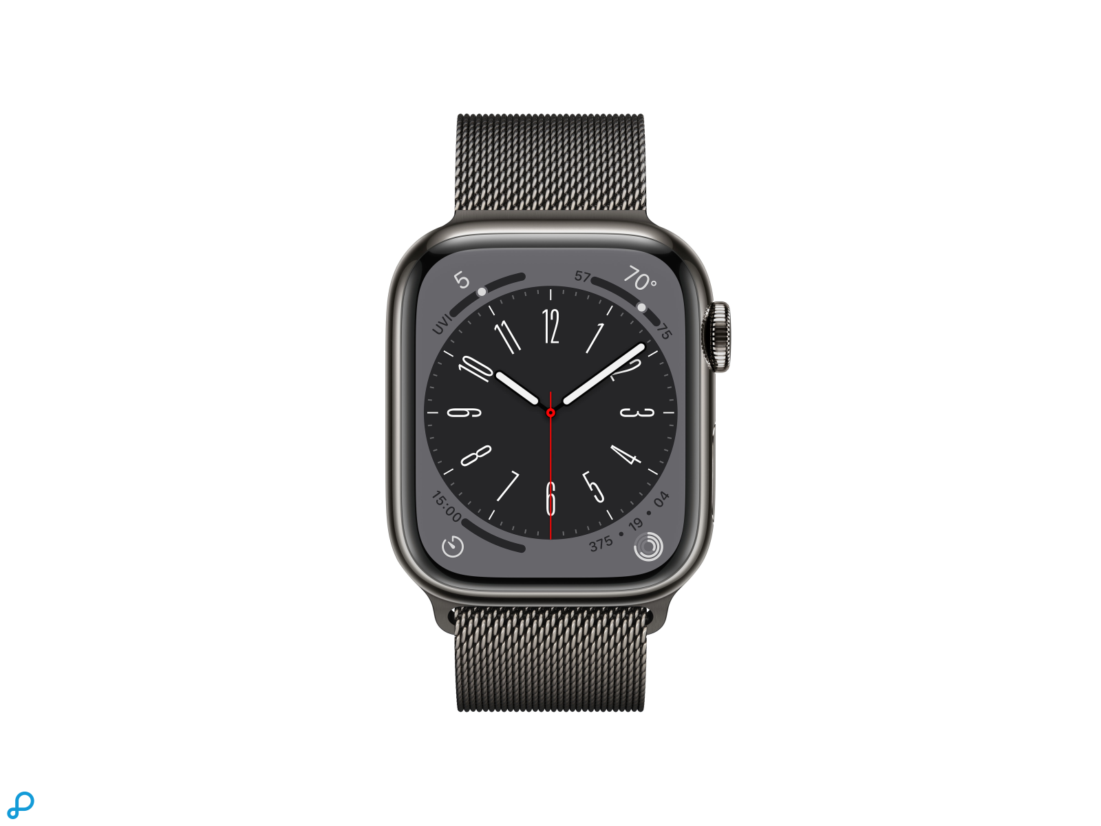 Apple Watch Series 8 GPS + Cellular 41mm Graphite Stainless Steel Case with Graphite Milanese Loop-1