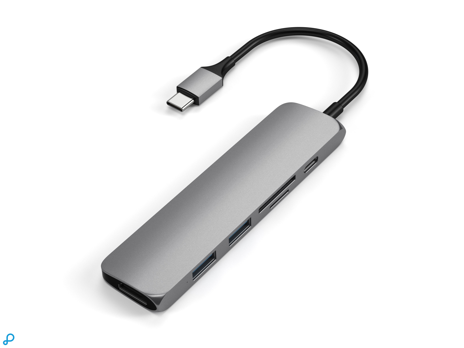 Satechi USB-C Slim Multi-Port Adapter V2 - Space Grijs-0