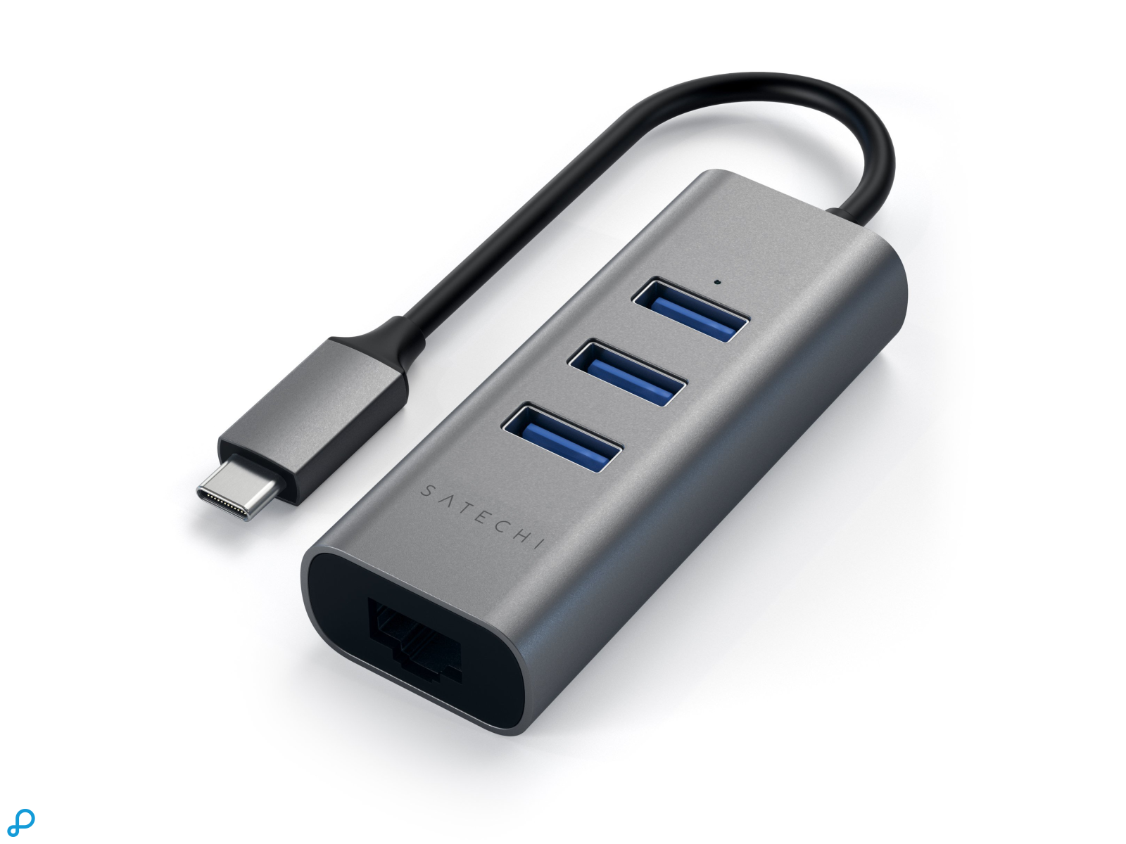 Satechi USB-C 3 Port USB 3.0 Hub & Ethernet - Space Grey-0