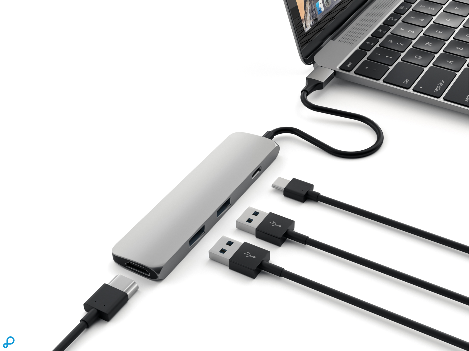 Satechi USB-C Multi-Port Adapter - Space Grijs-4