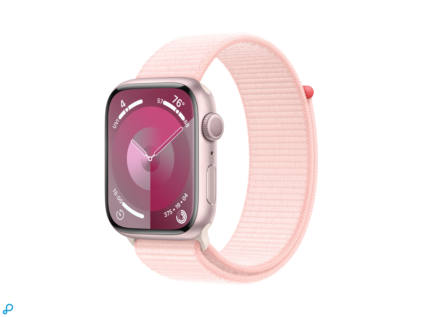 Apple Watch Series 9 GPS 45mm Pink Aluminium Case with Light Pink Sport Loop-0