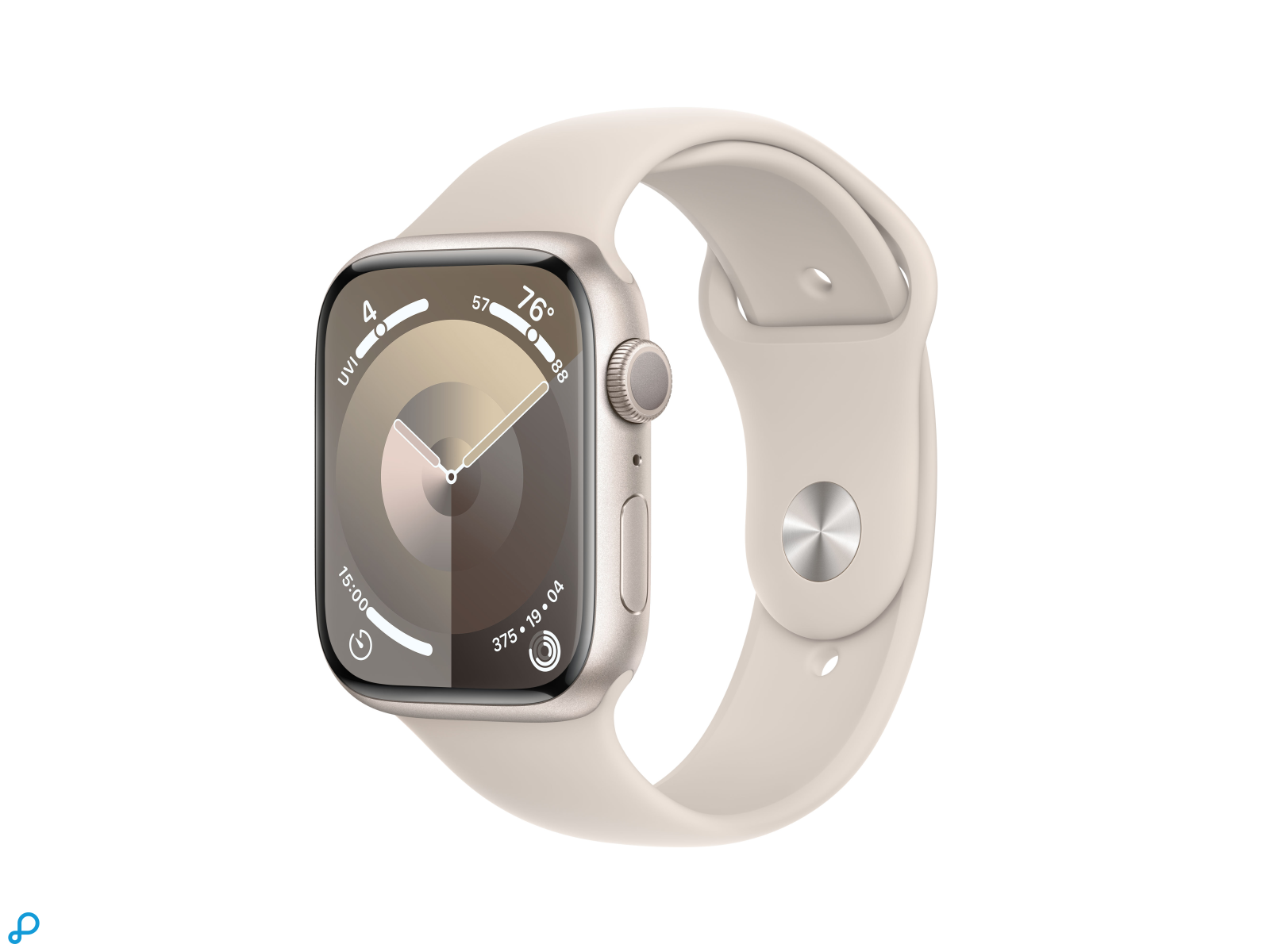 Apple Watch Series 9 GPS 45mm Sterlicht Aluminium Kast met Sterlicht Sportband - M/L-0