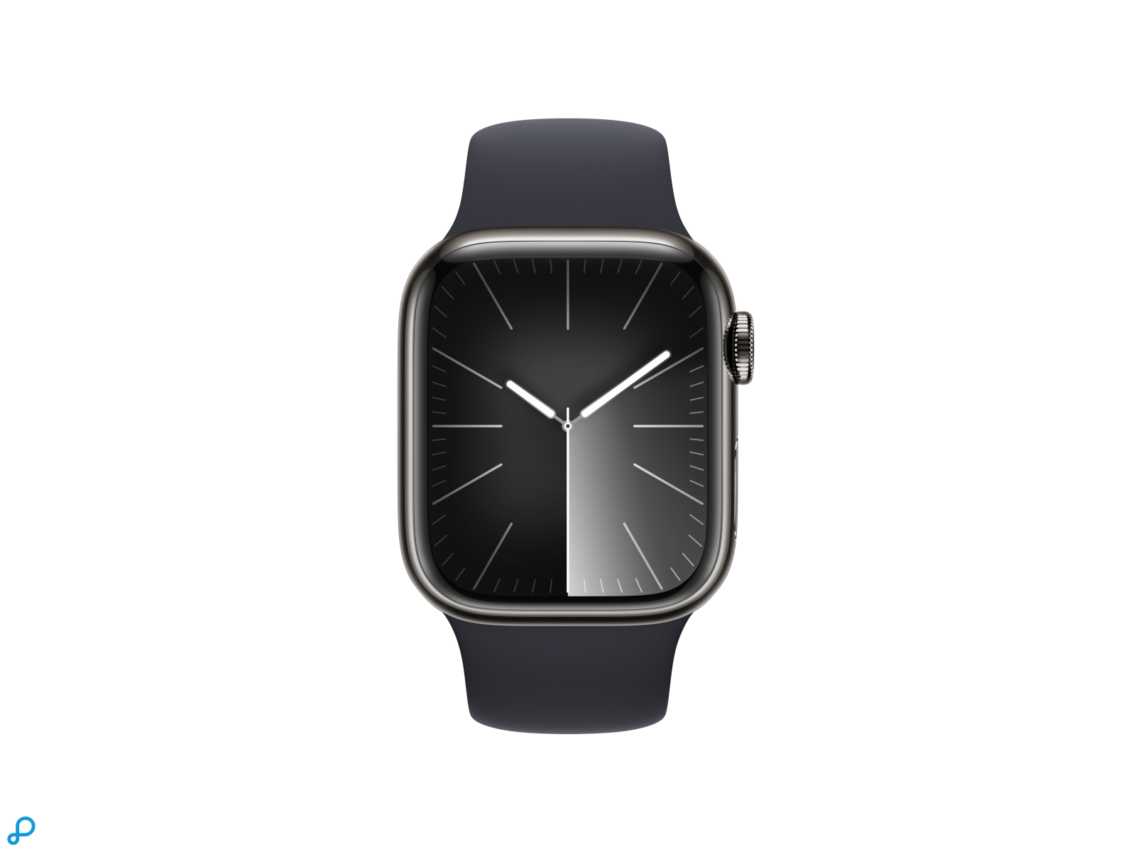 Apple Watch Series 9 GPS + Cellular 41mm Graphite Stainless Steel Case with Midnight Sport Band - M/L-1