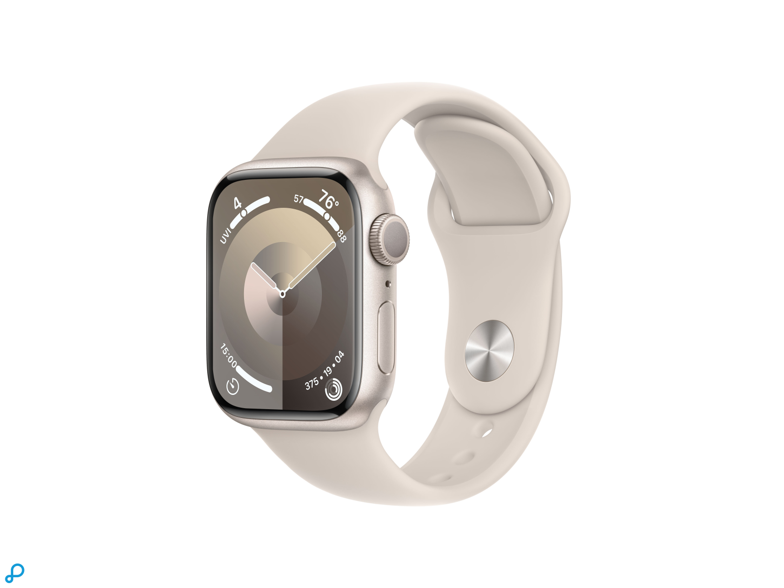 Apple Watch Series 9 GPS 41mm Sterlicht Aluminium Kast met Sterlicht Sportband - M/L-0