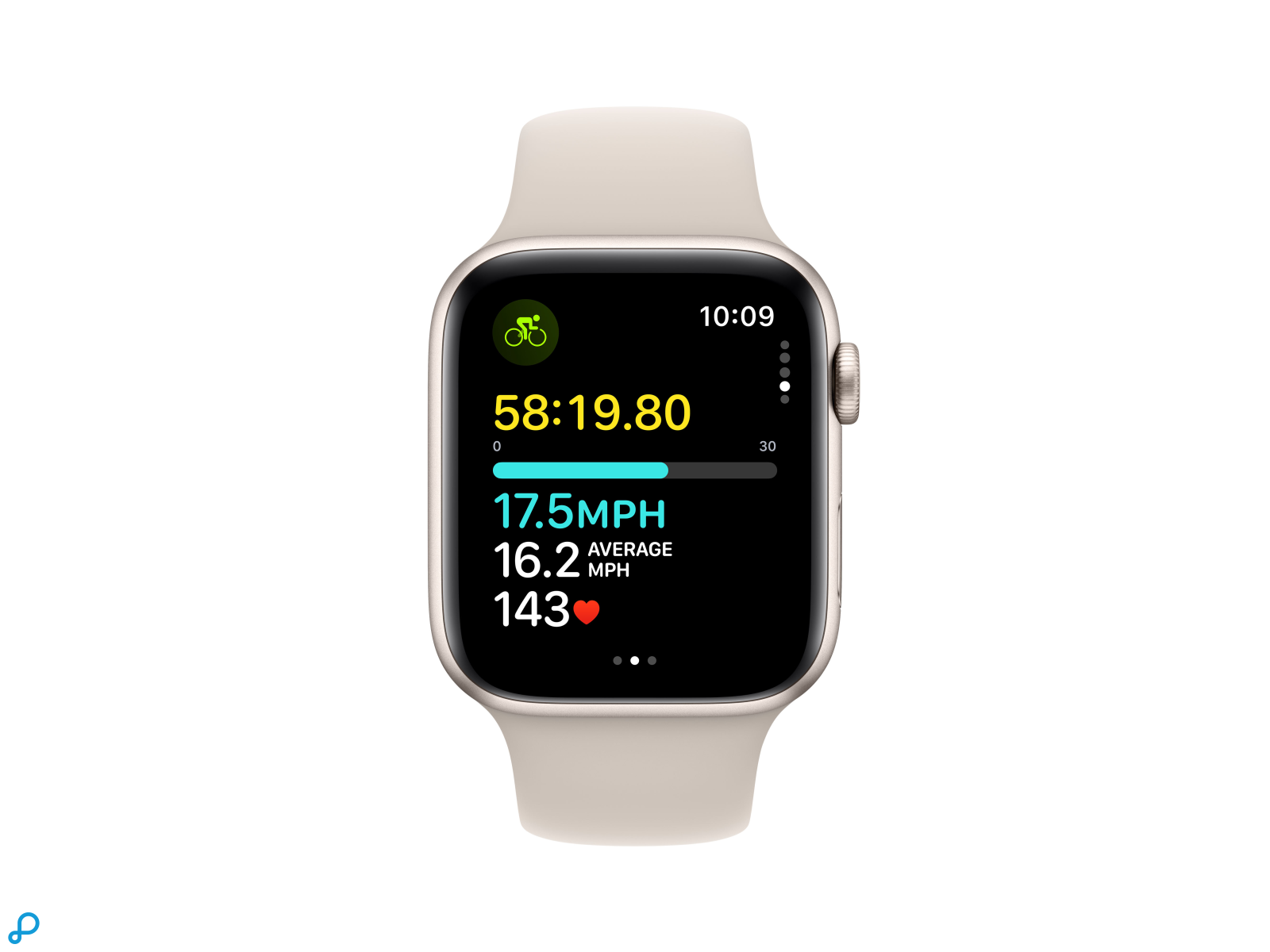 Apple Watch SE GPS 44mm Sterrenlicht Aluminium Case met Sterrenlicht Starlight Sport Band - S/M-5