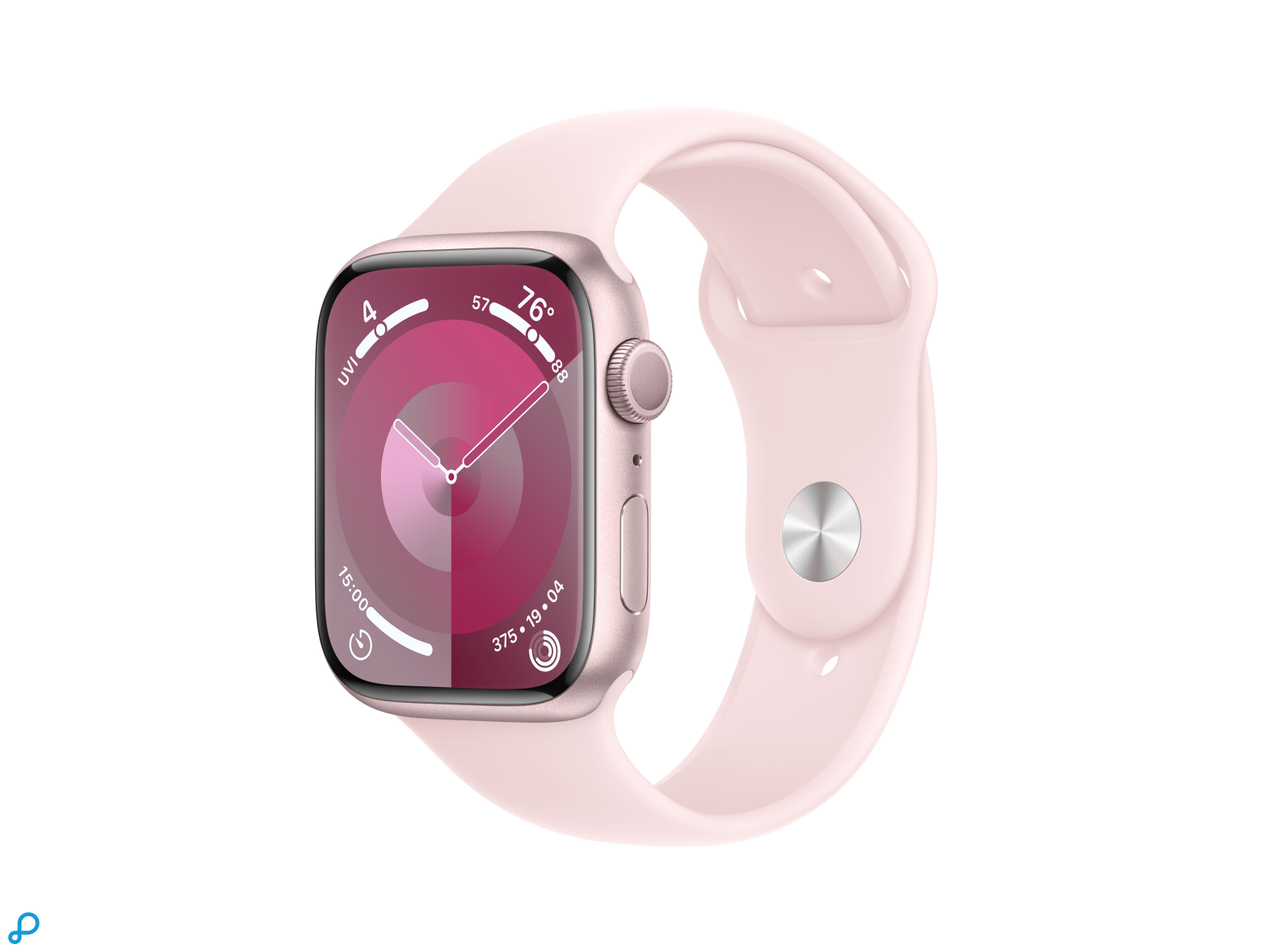 Apple Watch Series 9 GPS 45mm Pink Aluminium Case with Light Pink Sport Band - M/L-0