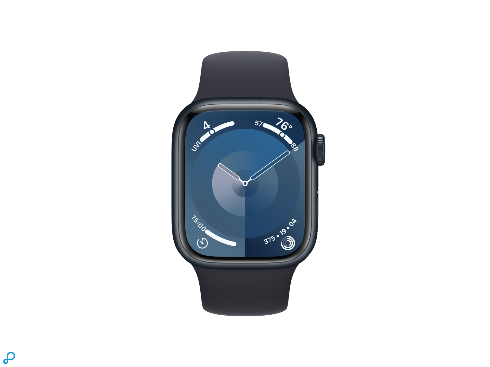 Apple Watch Series 9 GPS 41mm Middernacht Aluminium Kast met Middernacht Sportband - S/M-1