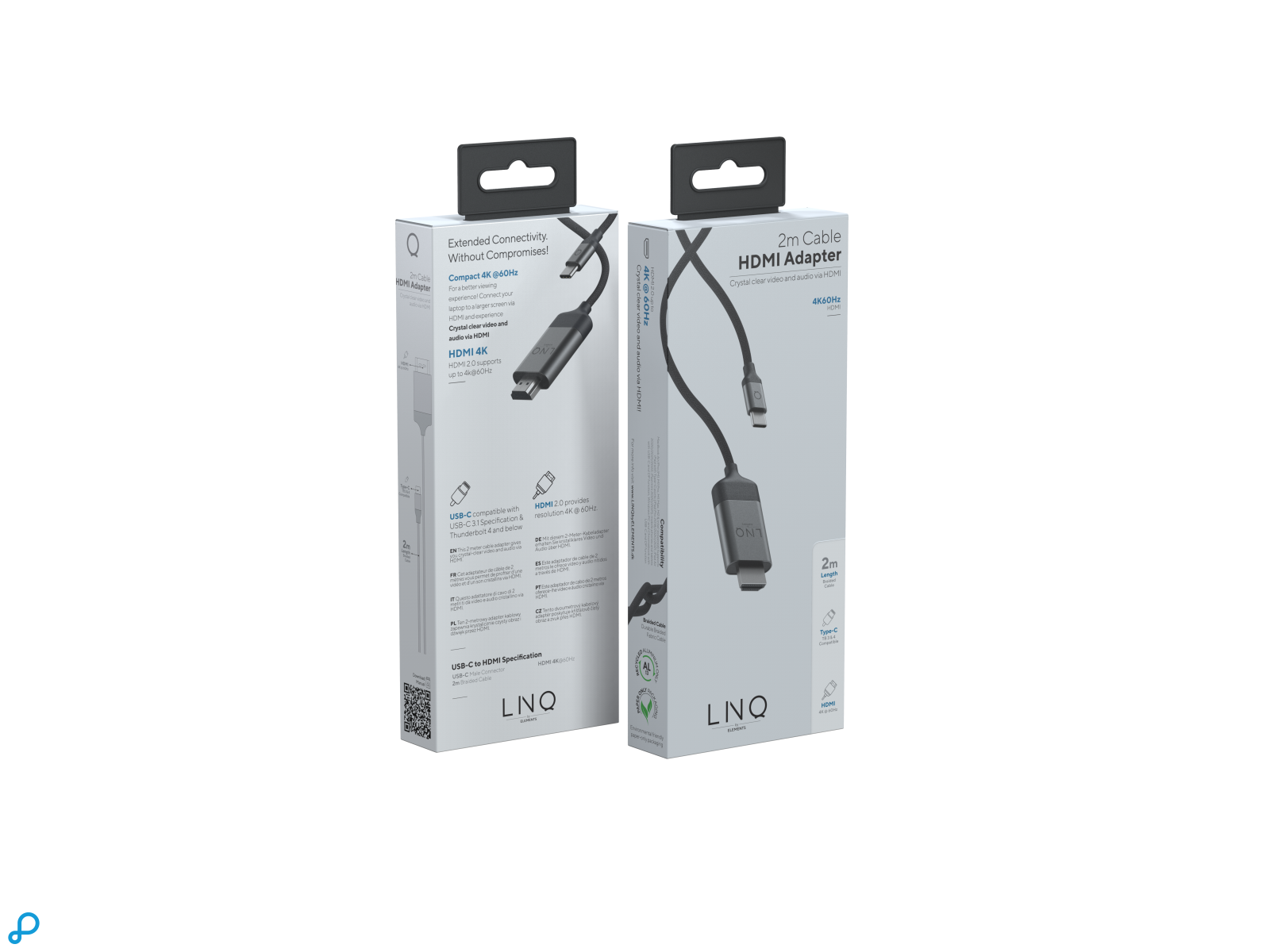 LINQ USB-C to HDMI 4K Cable - 2 M Spacegrey-2