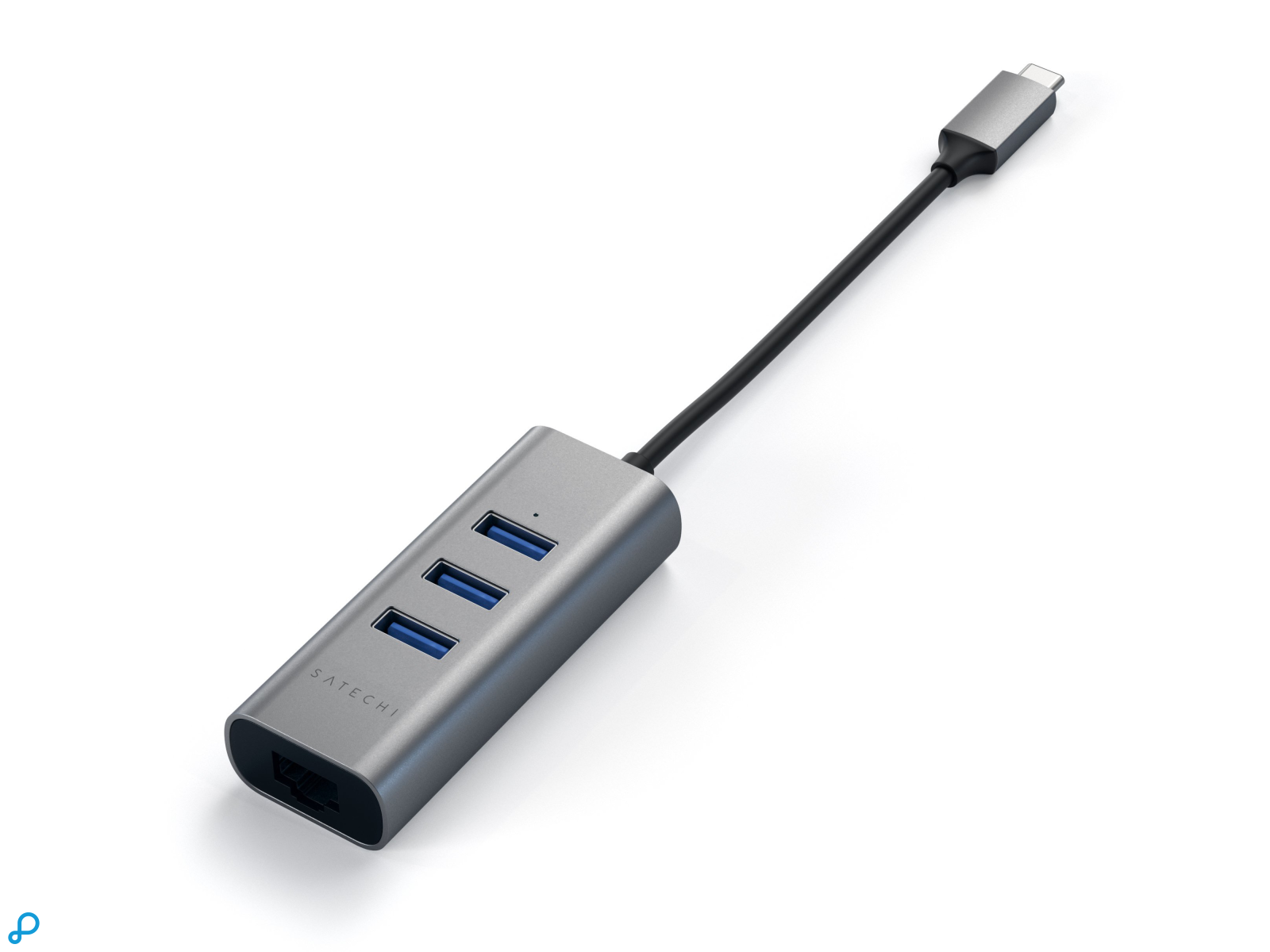 Satechi USB-C 3 Port USB 3.0 Hub & Ethernet - Space Grijs-3