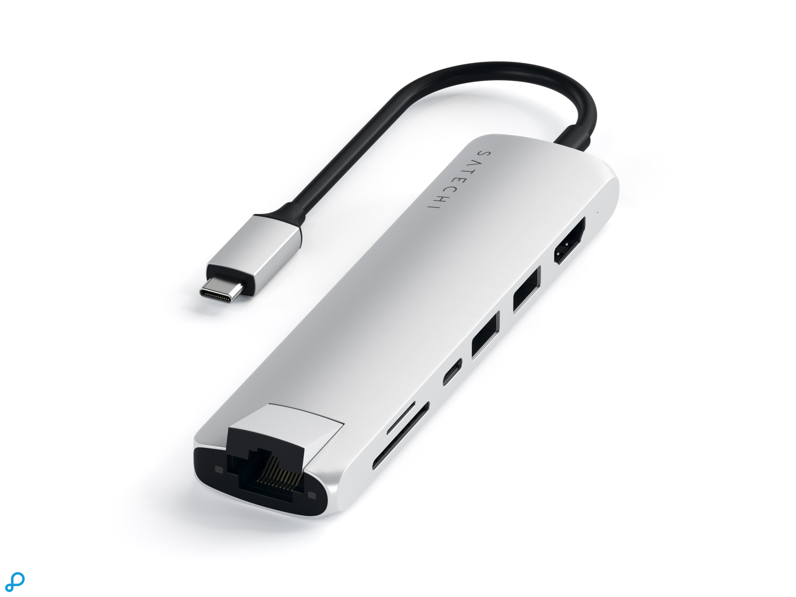 Satechi USB-C Slim Multiport Ethernet Adapter Silver-0