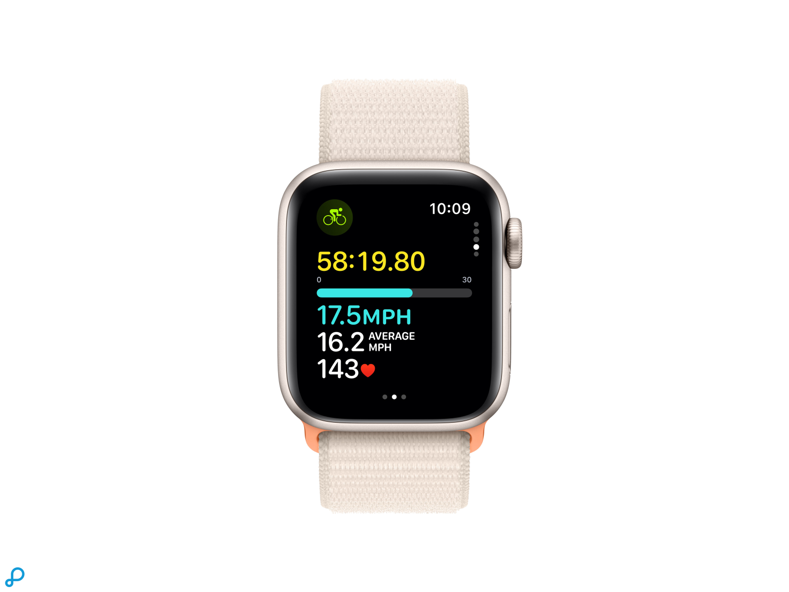 Apple Watch SE GPS + Cellular 40mm Sterrenlicht Aluminium Case met Sterrenlicht Sport Loop-5