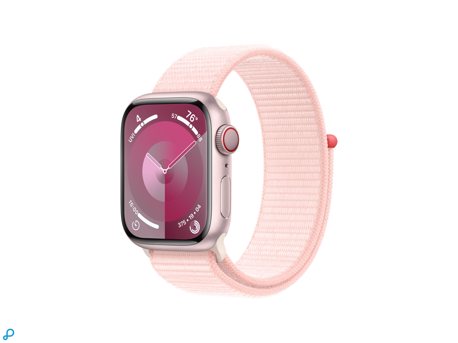 Apple Watch Series 9 GPS + Cellular 41mm Roze Aluminium Kast met Lichtroze Sportlus-0