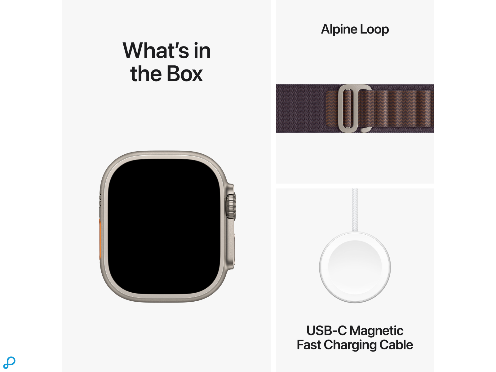 Apple Watch Ultra 2 GPS + Cellular, 49mm Titanium Case met Indigo Alpine Loop - Small-7