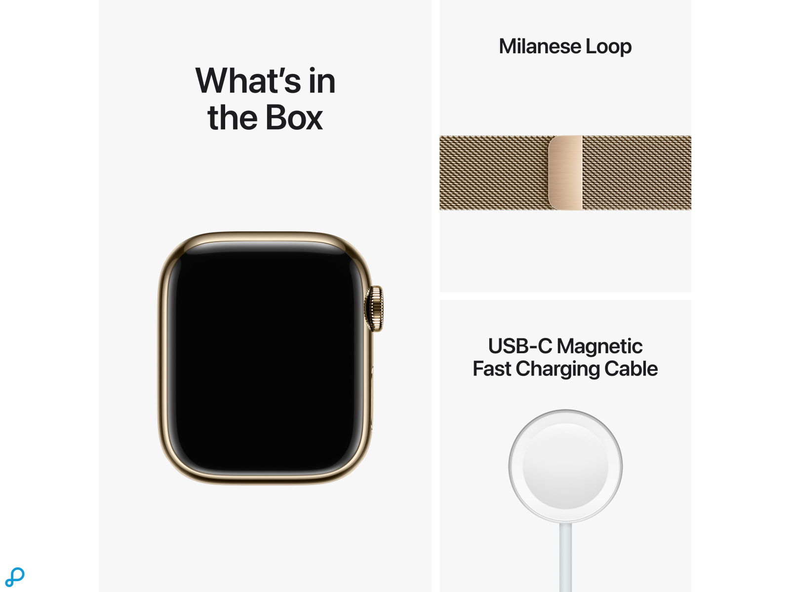 Apple Watch Series 8 GPS + Cellular 41mm Gold Stainless Steel Case with Gold Milanese Loop-3