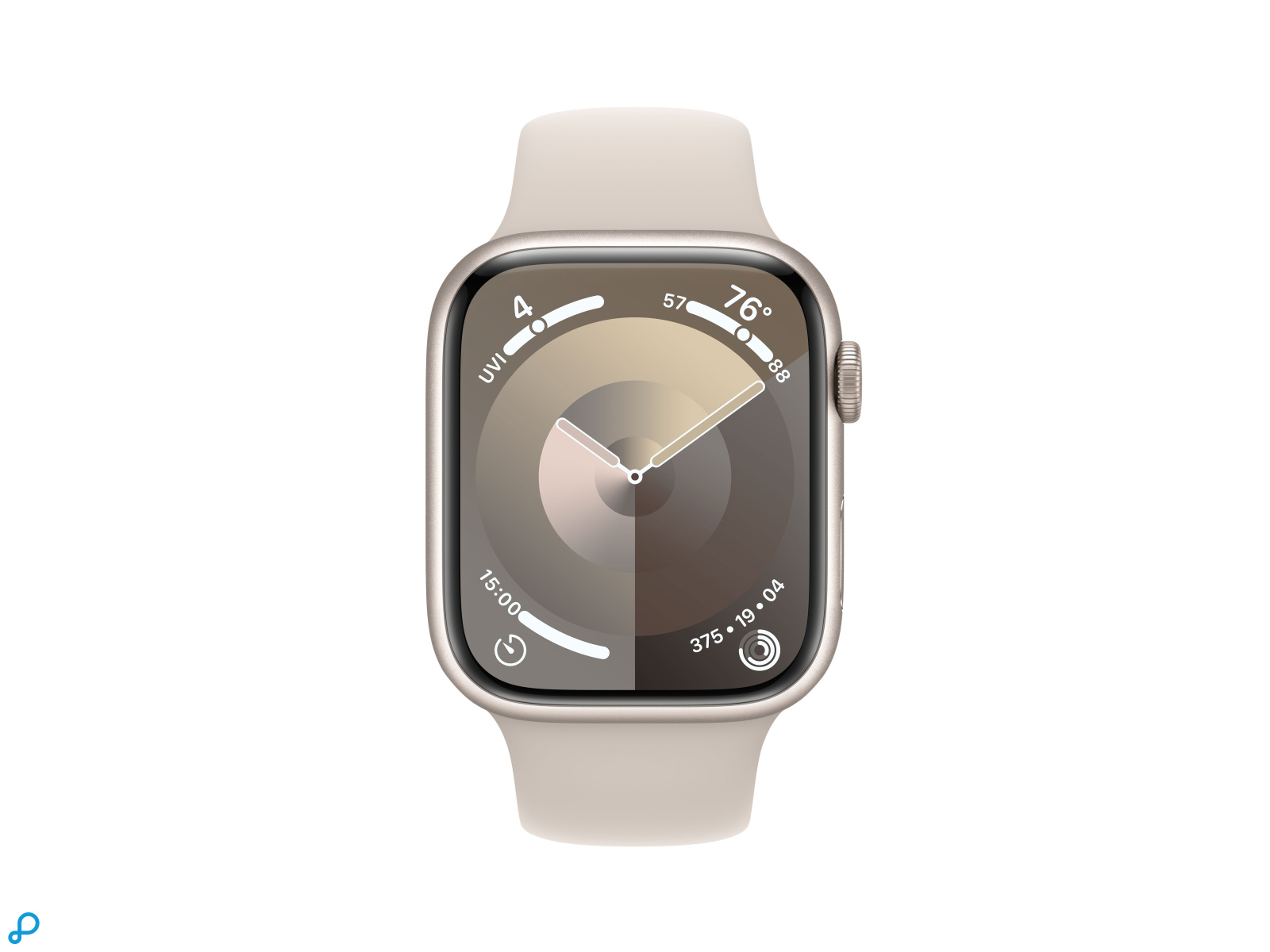 Apple Watch Series 9 GPS 45mm Sterlicht Aluminium Kast met Sterlicht Sportband - M/L-1