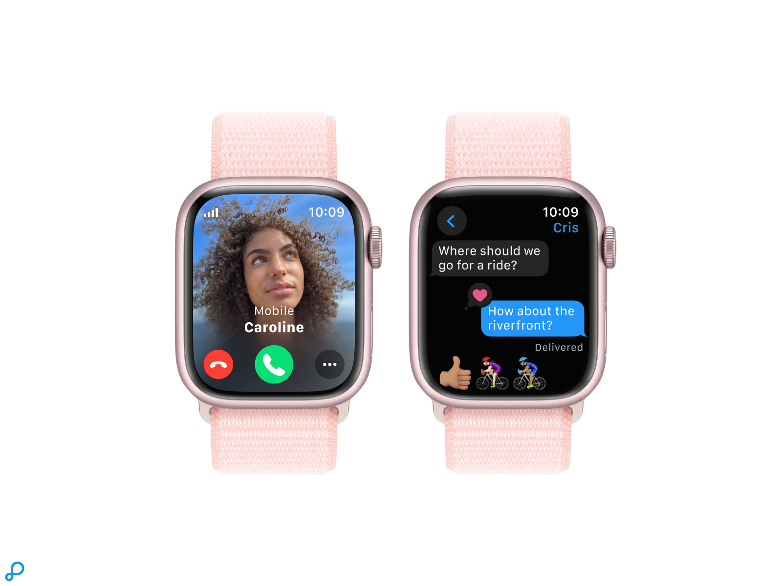 Apple Watch Series 9 GPS + Cellular 41mm Roze Aluminium Kast met Lichtroze Sportlus-3