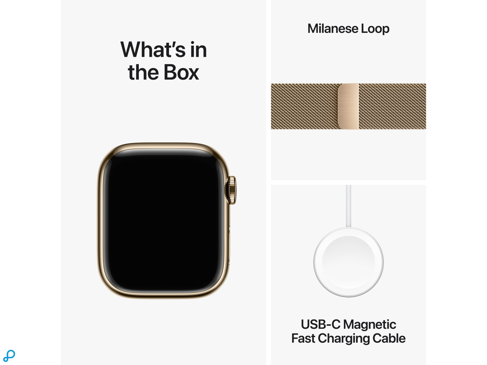 Apple Watch Series 9 GPS + Cellular 41mm Gold Stainless Steel Case with Gold Milanese Loop-7