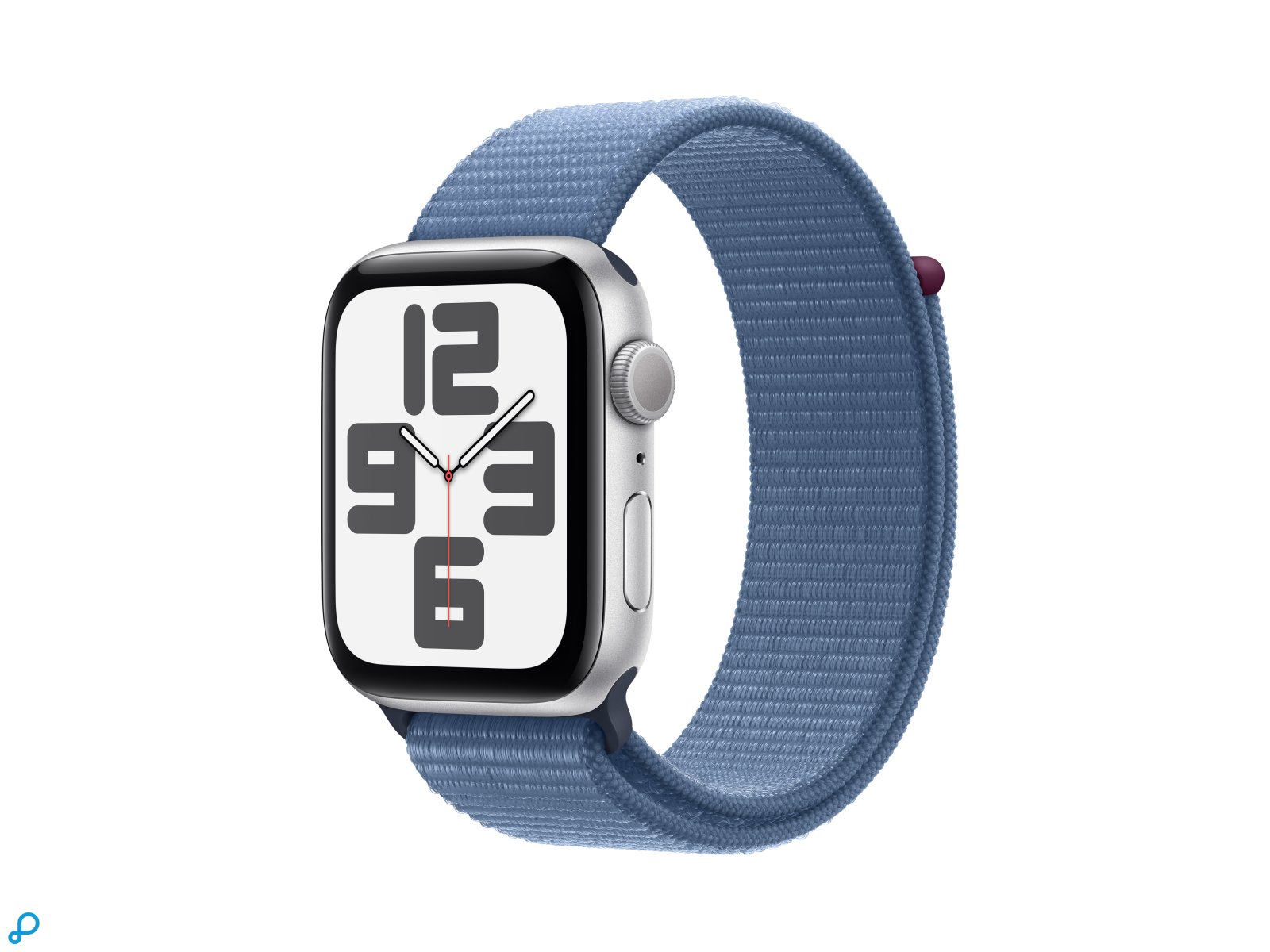 Apple Watch SE GPS 44mm Silver Aluminium Case with Winter Blue Sport Loop-0