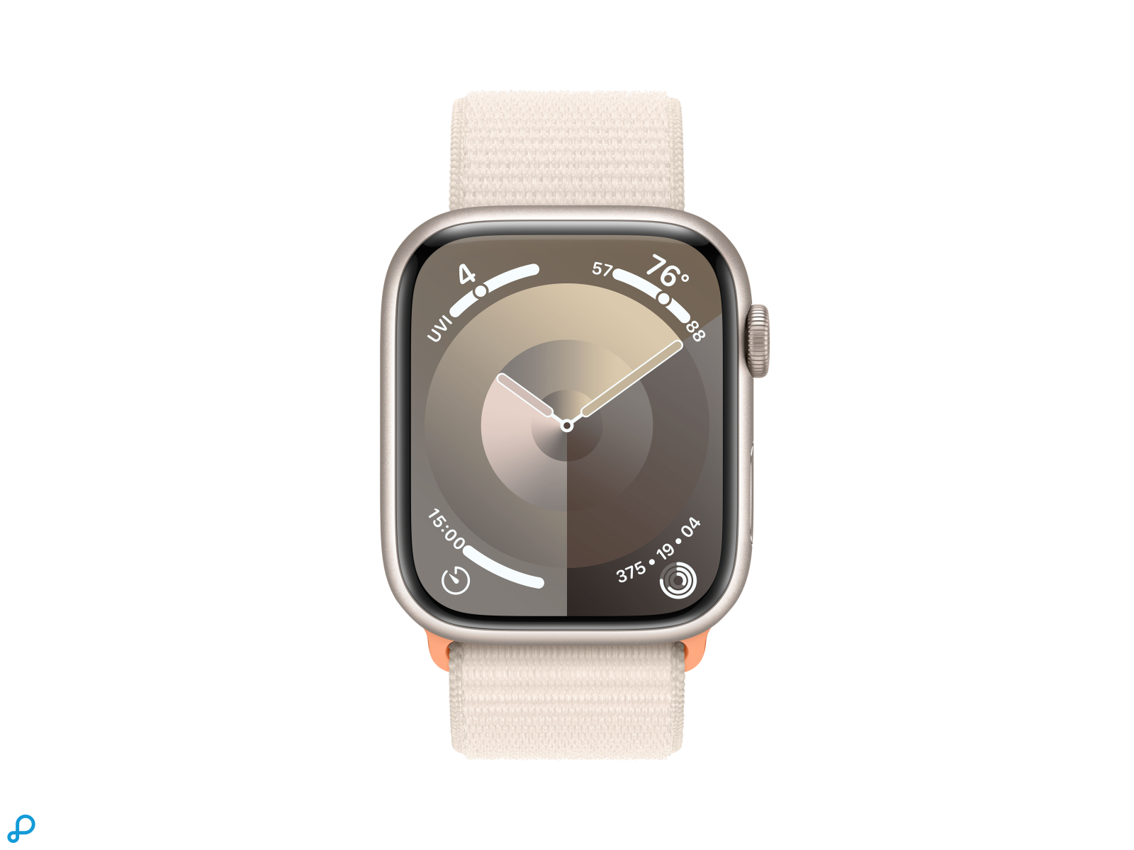 Apple Watch Series 9 GPS 45mm Sterlicht Aluminium Kast met Sterlicht Sportlus-1