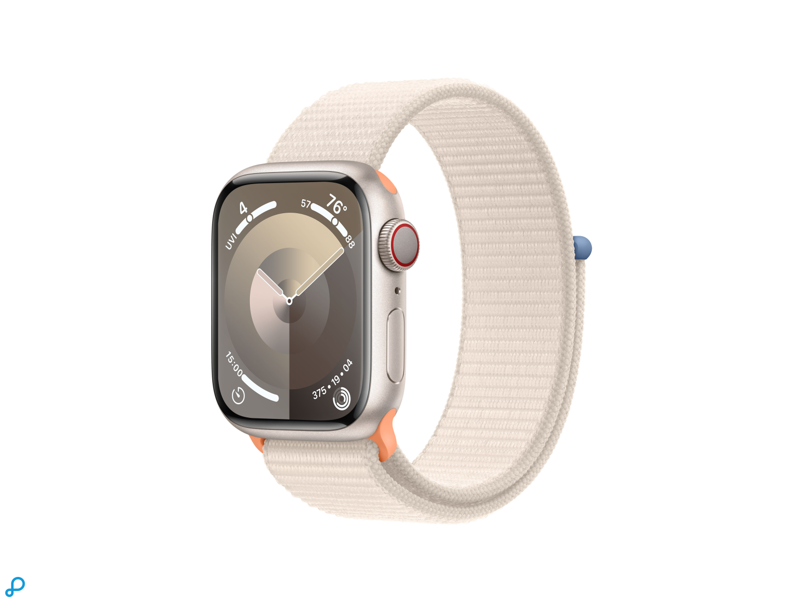 Apple Watch Series 9 GPS + Cellular 41mm Sterlicht Aluminium Kast met Sterlicht Sportlus-0