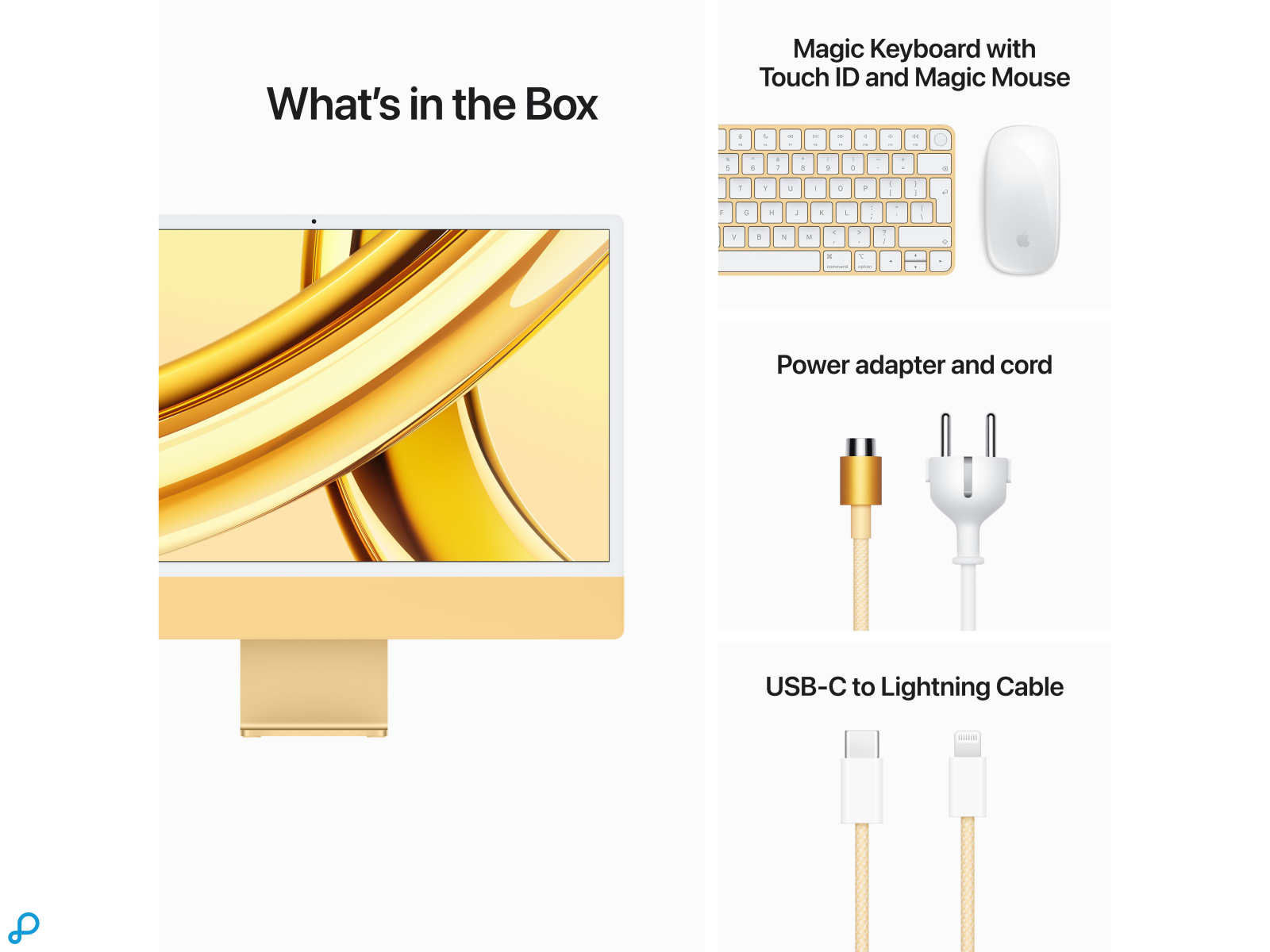 24-inch iMac met Retina 4.5K-display: Apple M3-chip met 8-core CPU en 10-core GPU, 256 GB SSD - Geel-7