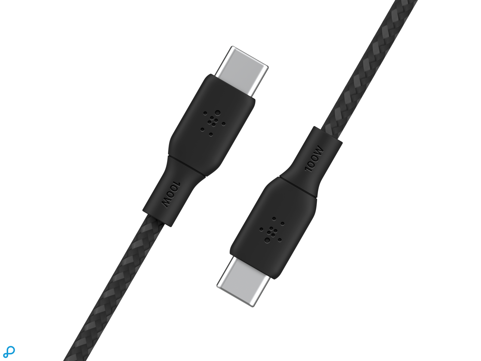 Belkin 100w USB-C Naar USB-C Gewoven Kabel 2M Zwart-3