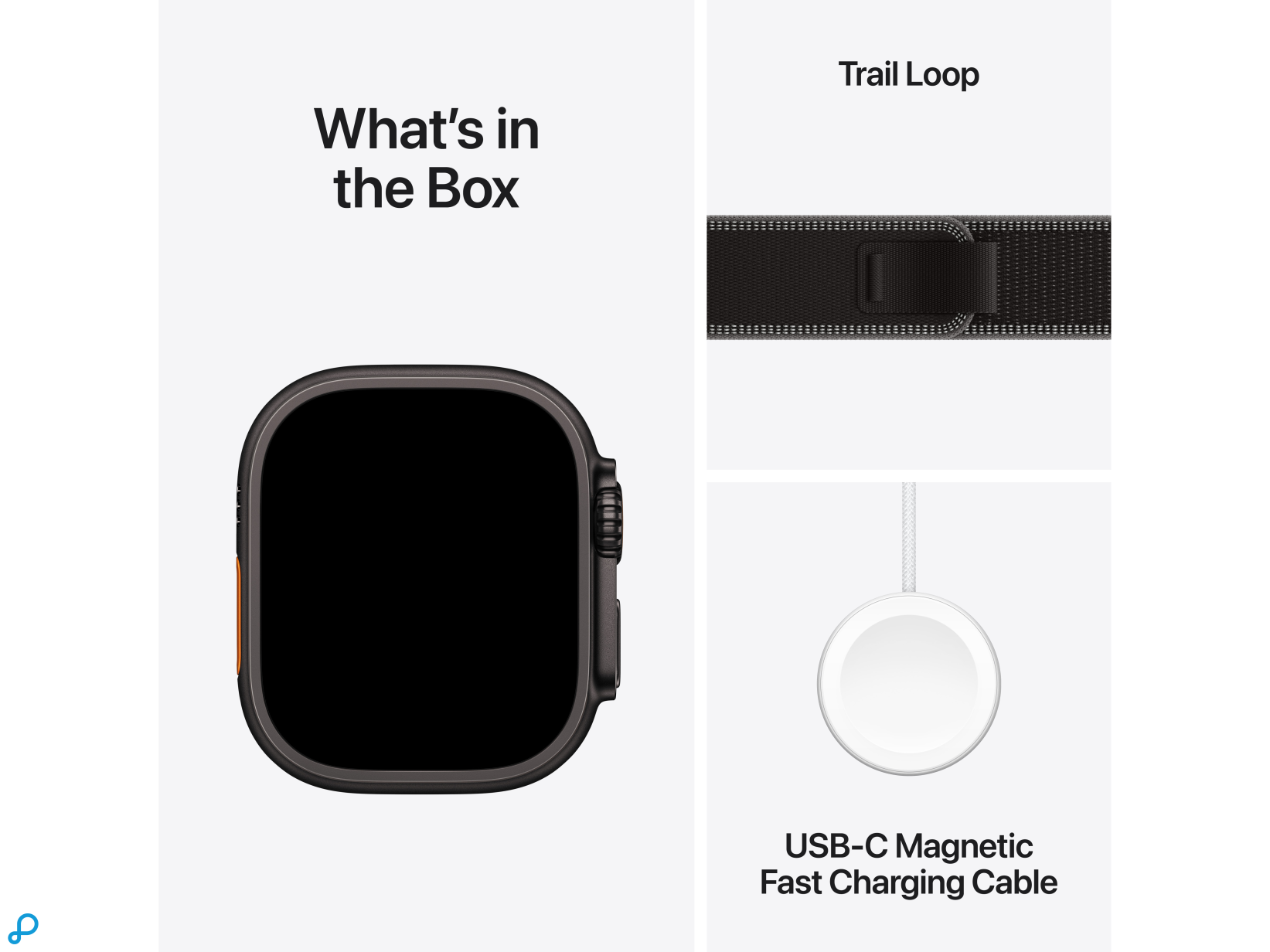 Apple Watch Ultra 3 GPS + Cellular 49mm Black Titanium Case with Black/Charcoal Trail Loop - S/M-7