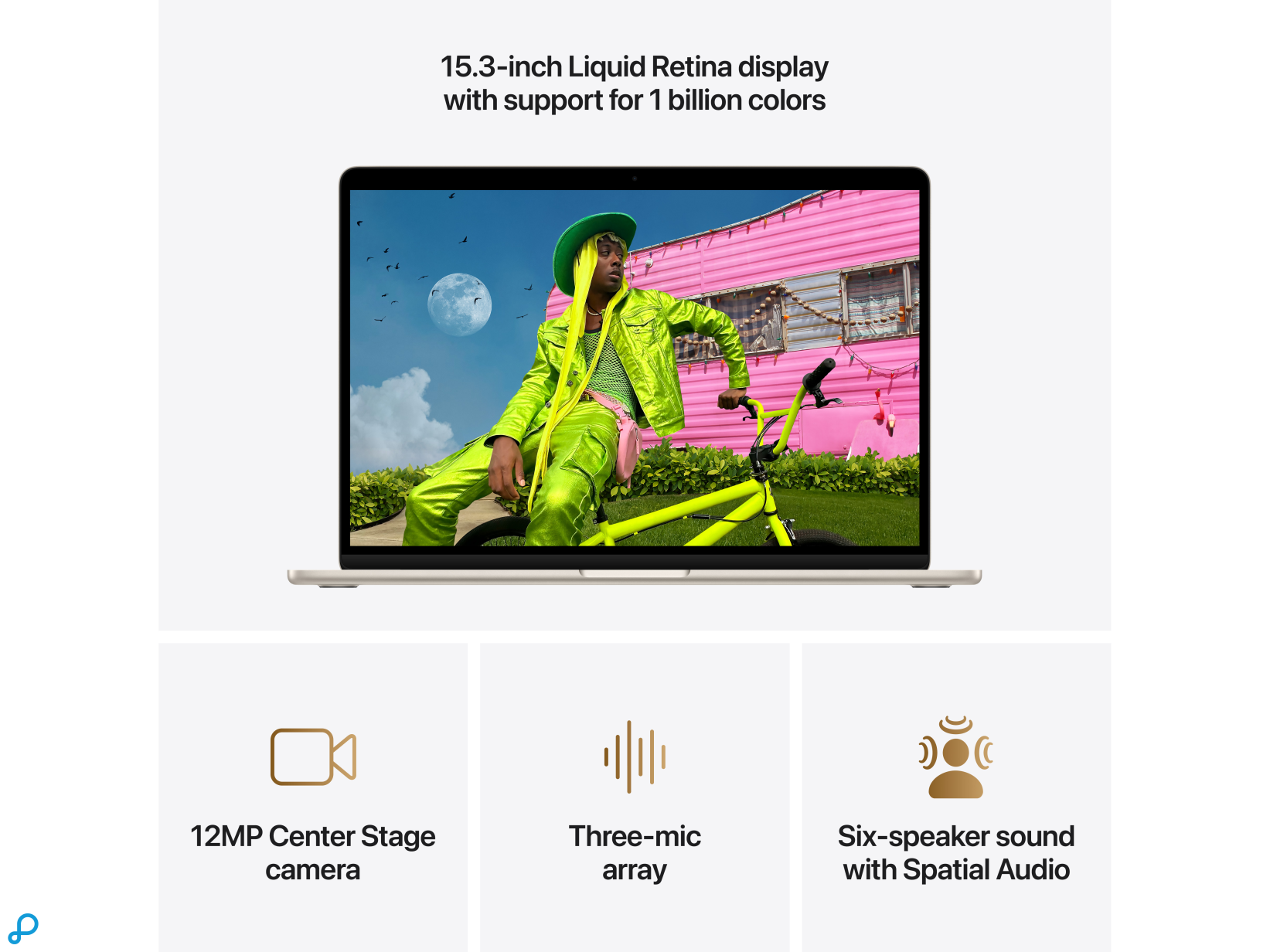 15-inch MacBook Air: Apple M5-chip met 10-core CPU en 10-core GPU, 16 GB, 1 TB SSD - Sterrenlicht-4