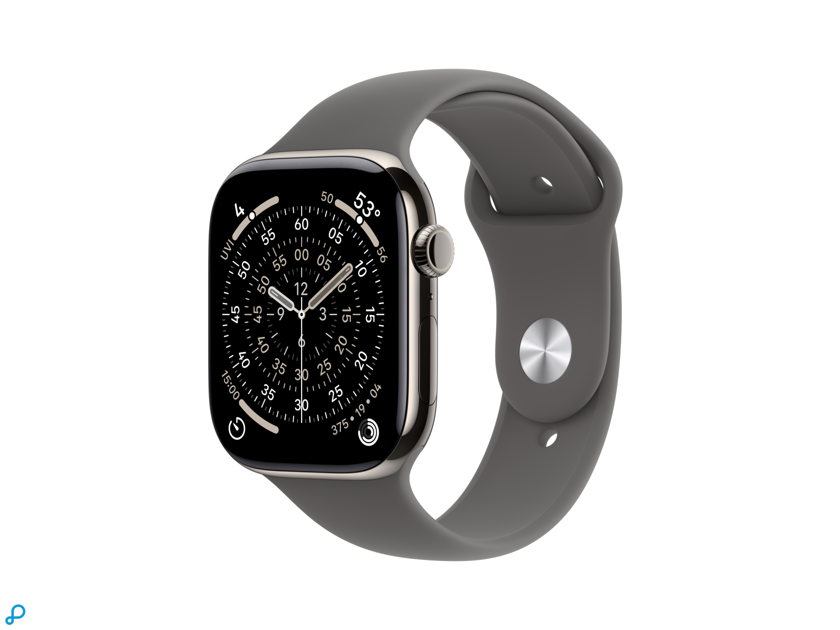 Apple Watch Series 11 GPS + Cellular 42mm Natural Titanium Case with Stone Grey Sport Band - S/M-0