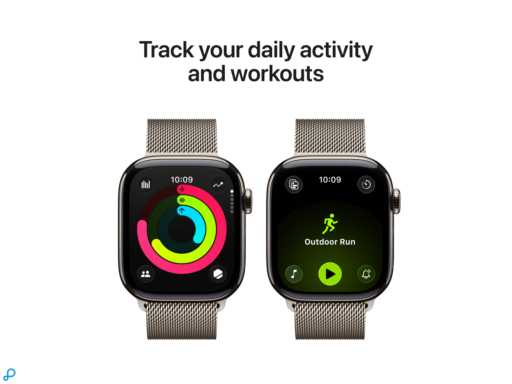 Apple Watch Series 11 GPS + Cellular 42mm Natural Titanium Case with Natural Milanese Loop-3
