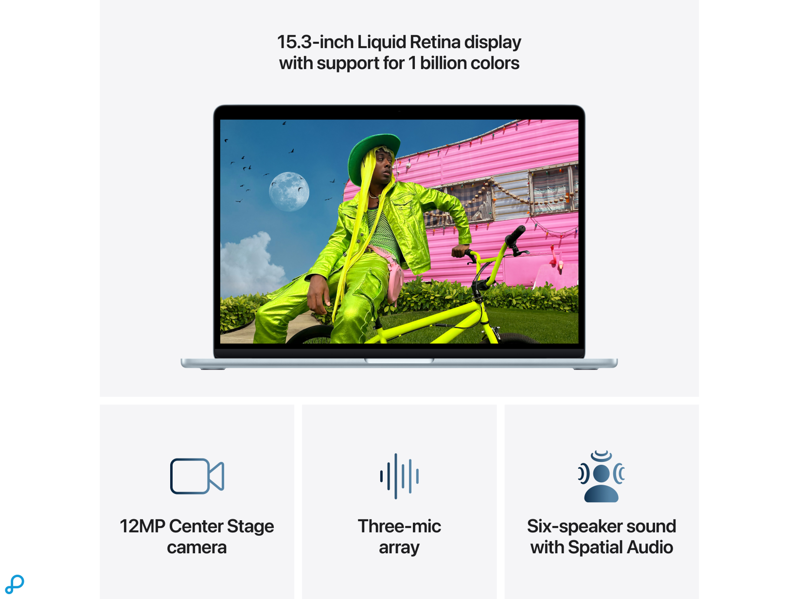 15-inch MacBook Air: Apple M5-chip met 10-core CPU en 10-core GPU, 16 GB, 512 GB SSD - Hemelsblauw-4