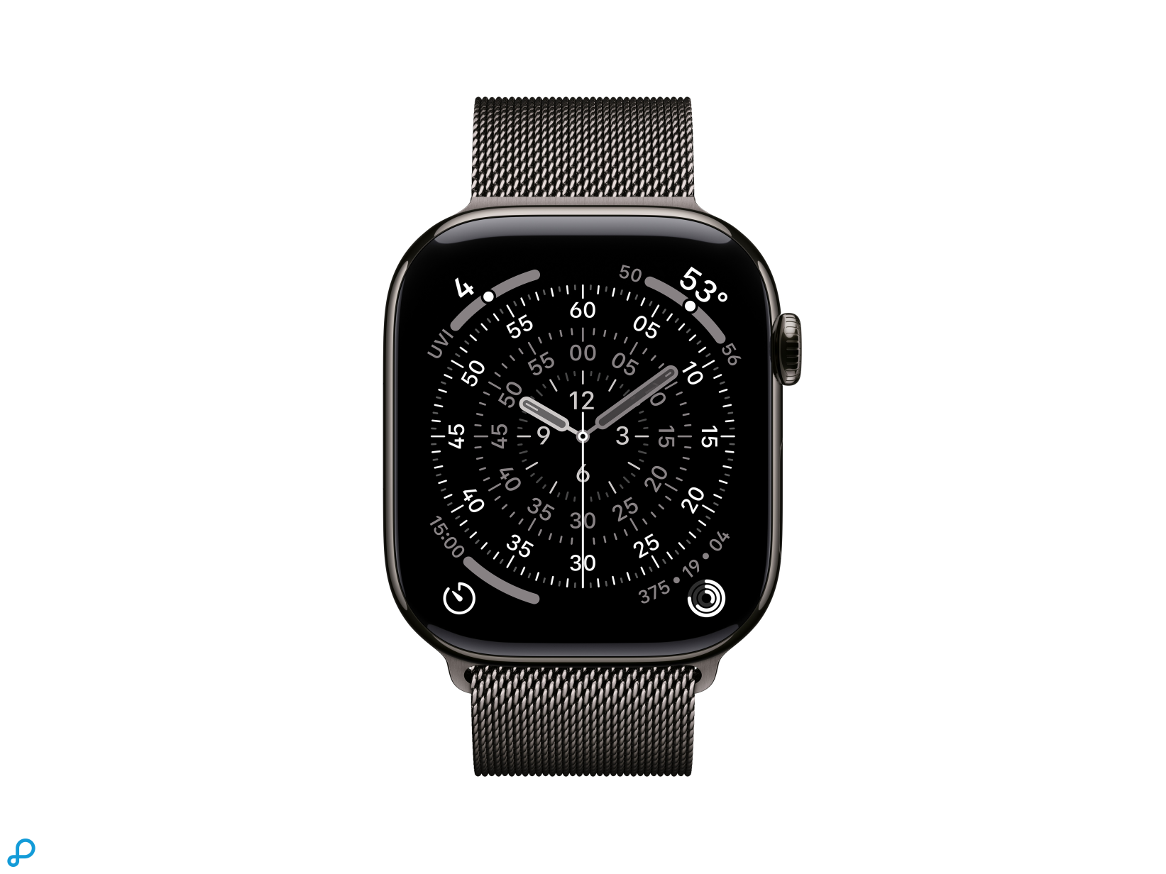 Apple Watch Series 11 GPS + Cellular 46mm Slate Titanium Case with Slate Milanese Loop - S/M-1