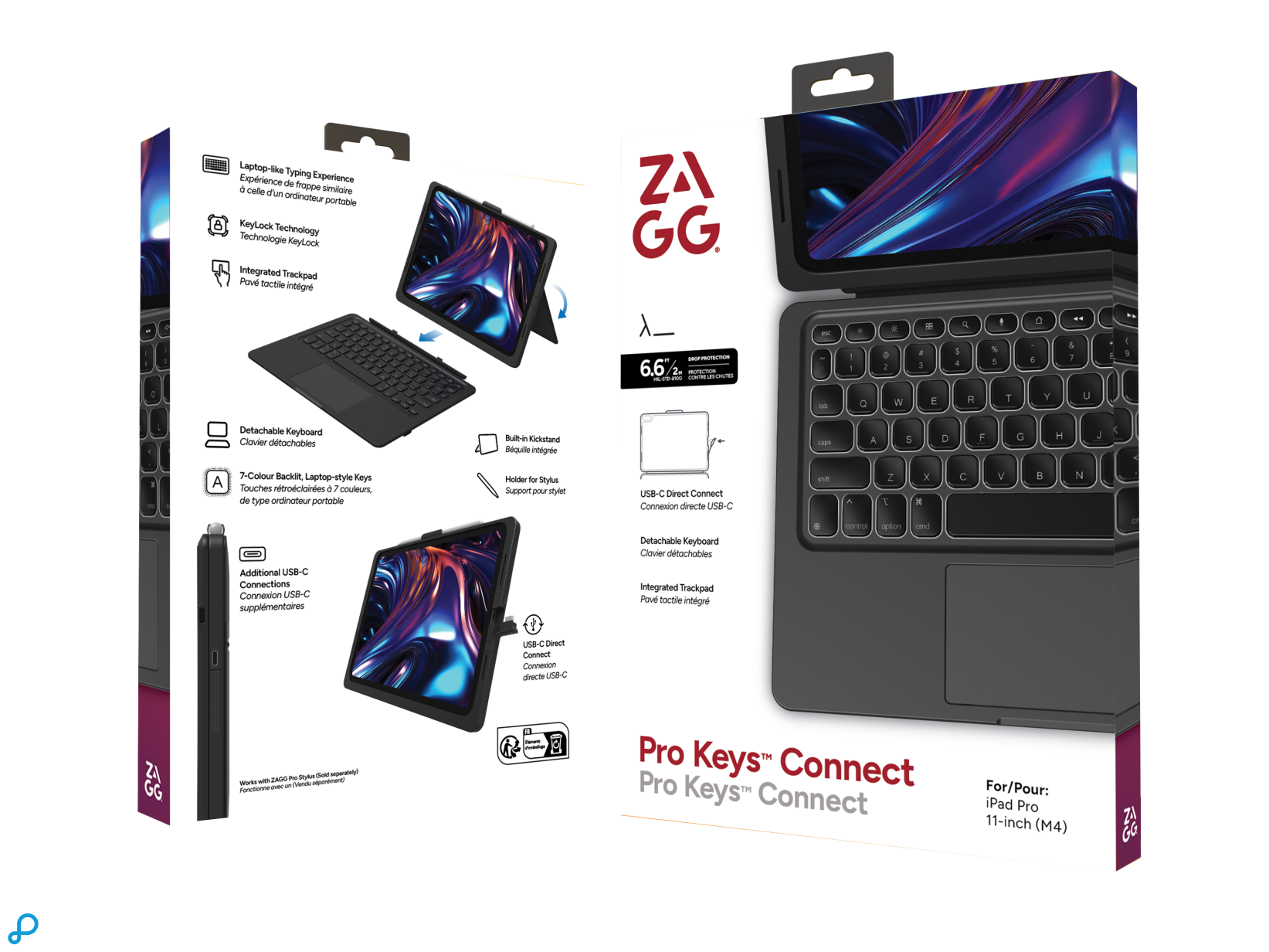 ZAGG Pro Keys 2 Connect Voor Apple iPad Pro 11" (M4/M5) Zwart Qwerty UK-6