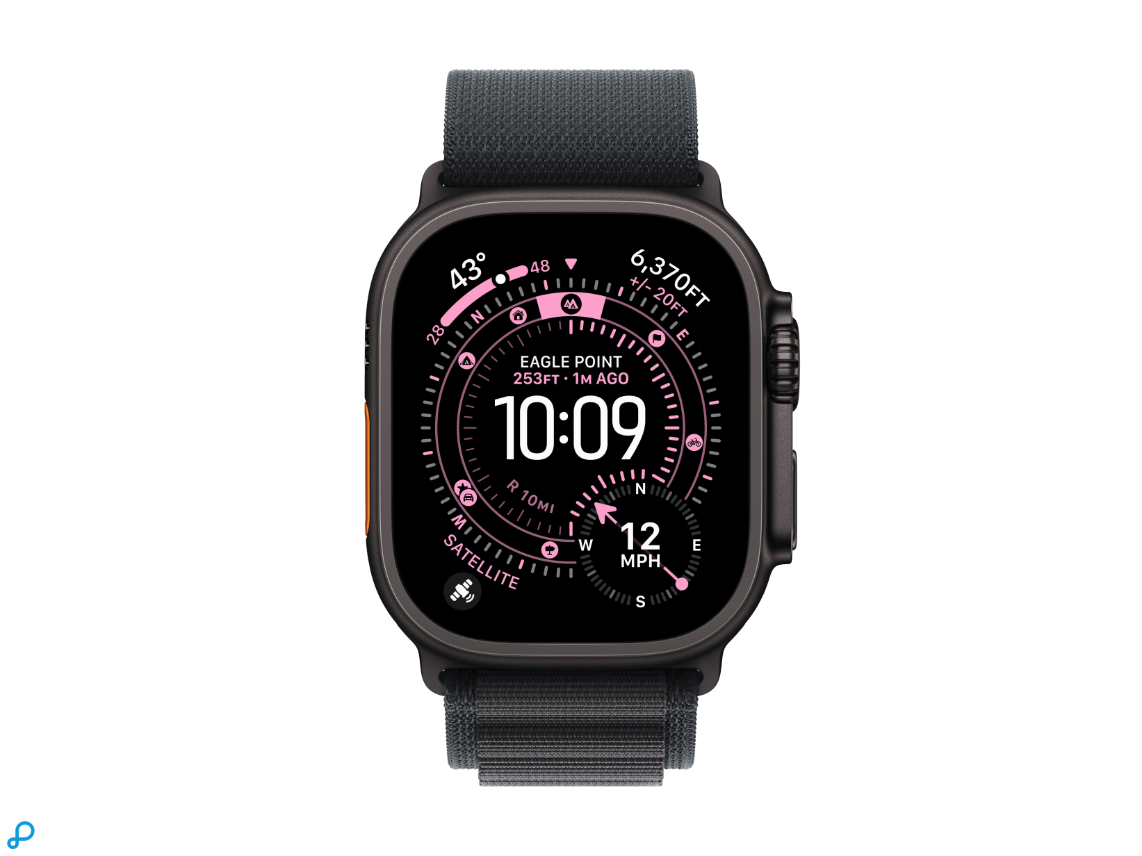 Apple Watch Ultra 3 GPS + Cellular 49mm Black Titanium Case with Black Alpine Loop - Medium-1