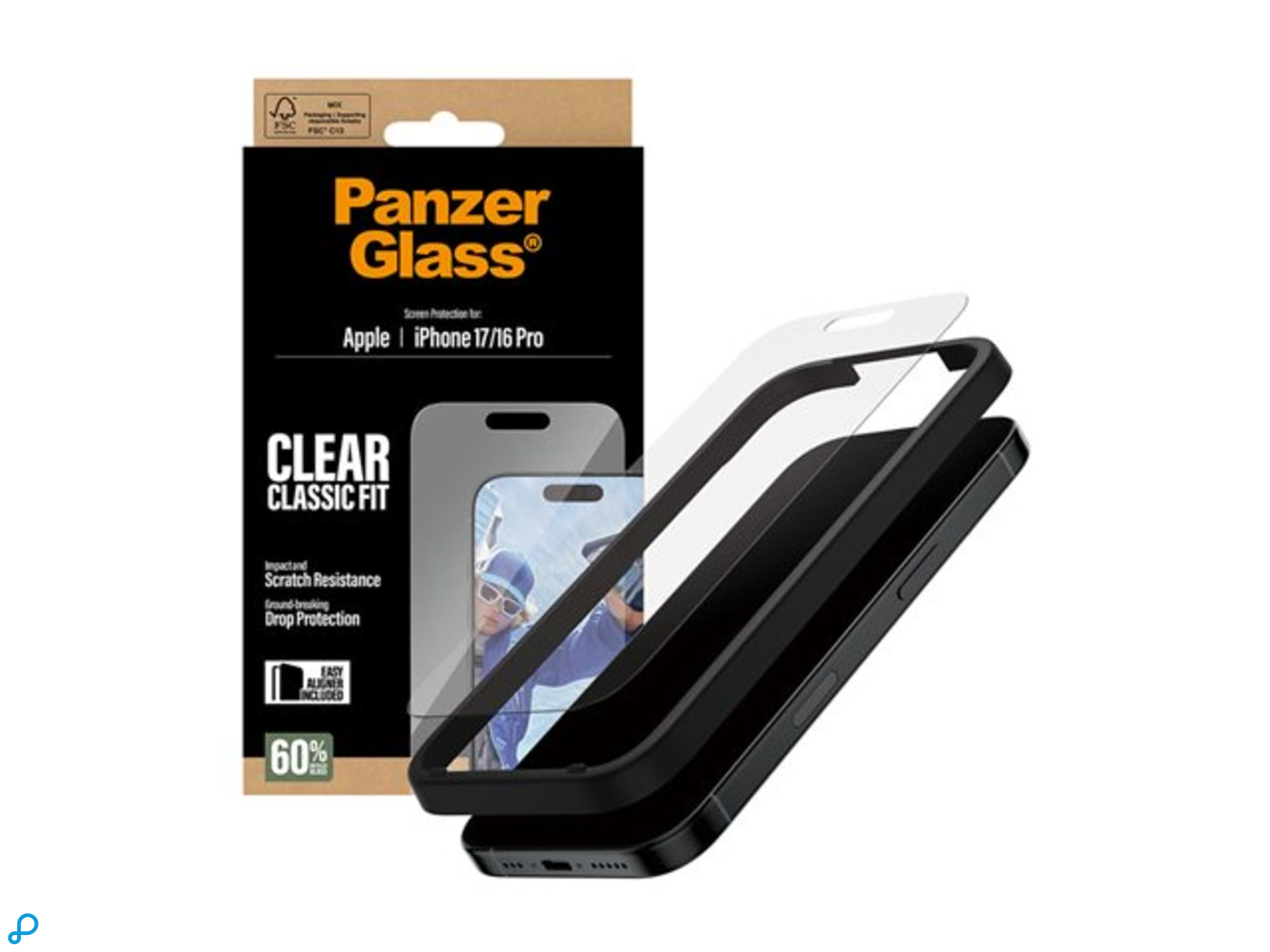 PanzerGlass Screenprotector Classic Fit Voor iPhone 17/16 Pro - Transparant-1